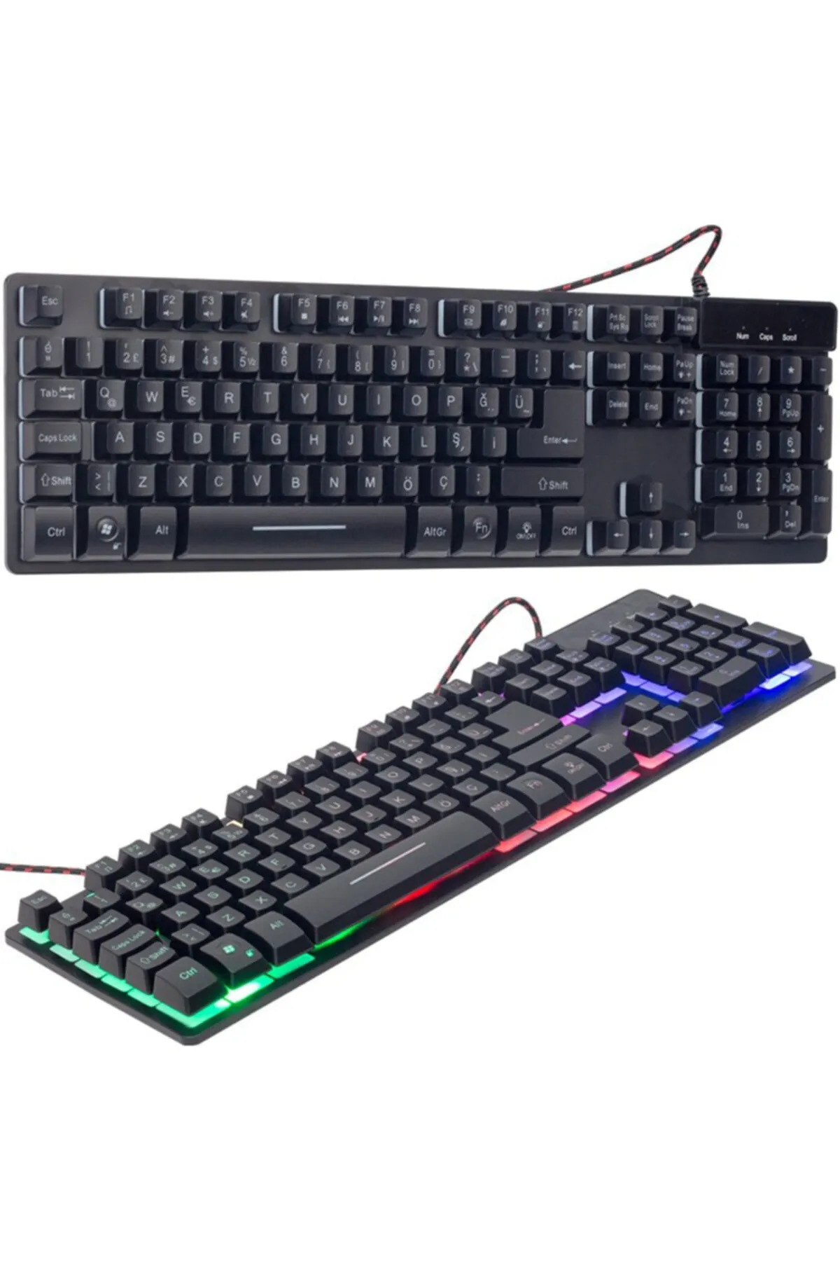 Hello Hl-18744 Metal Kasa Rgb Işıklı Kablolu Oyuncu Q Klavye Zyg-800