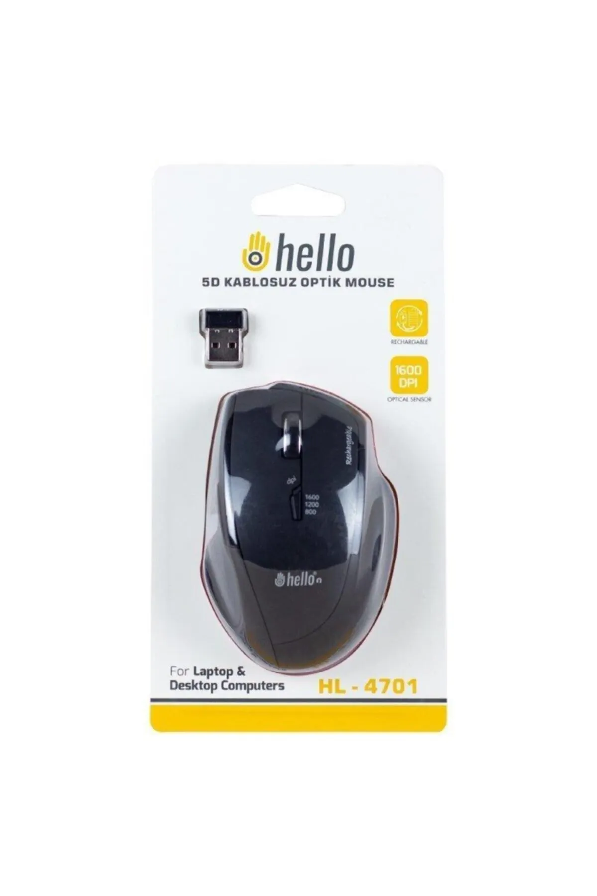 Hello HL-4701 2.4GHZ 1600 DPI ŞARJLI 5D KABLOSUZ OPTİK MOUSE