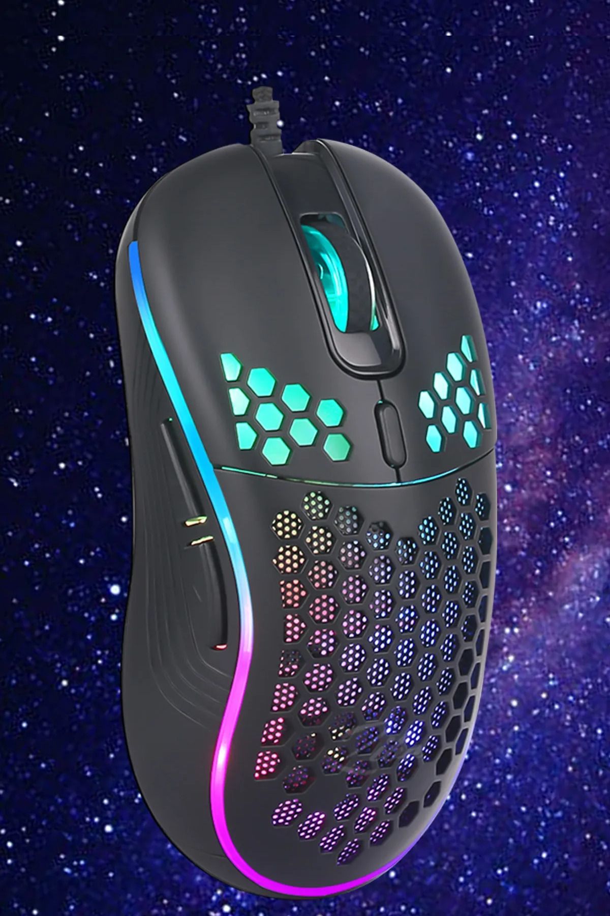 FiyakArt Honeycomb Rgb 6400dpi Kablolu Optik Oyuncu Mouse Ergonomik Design