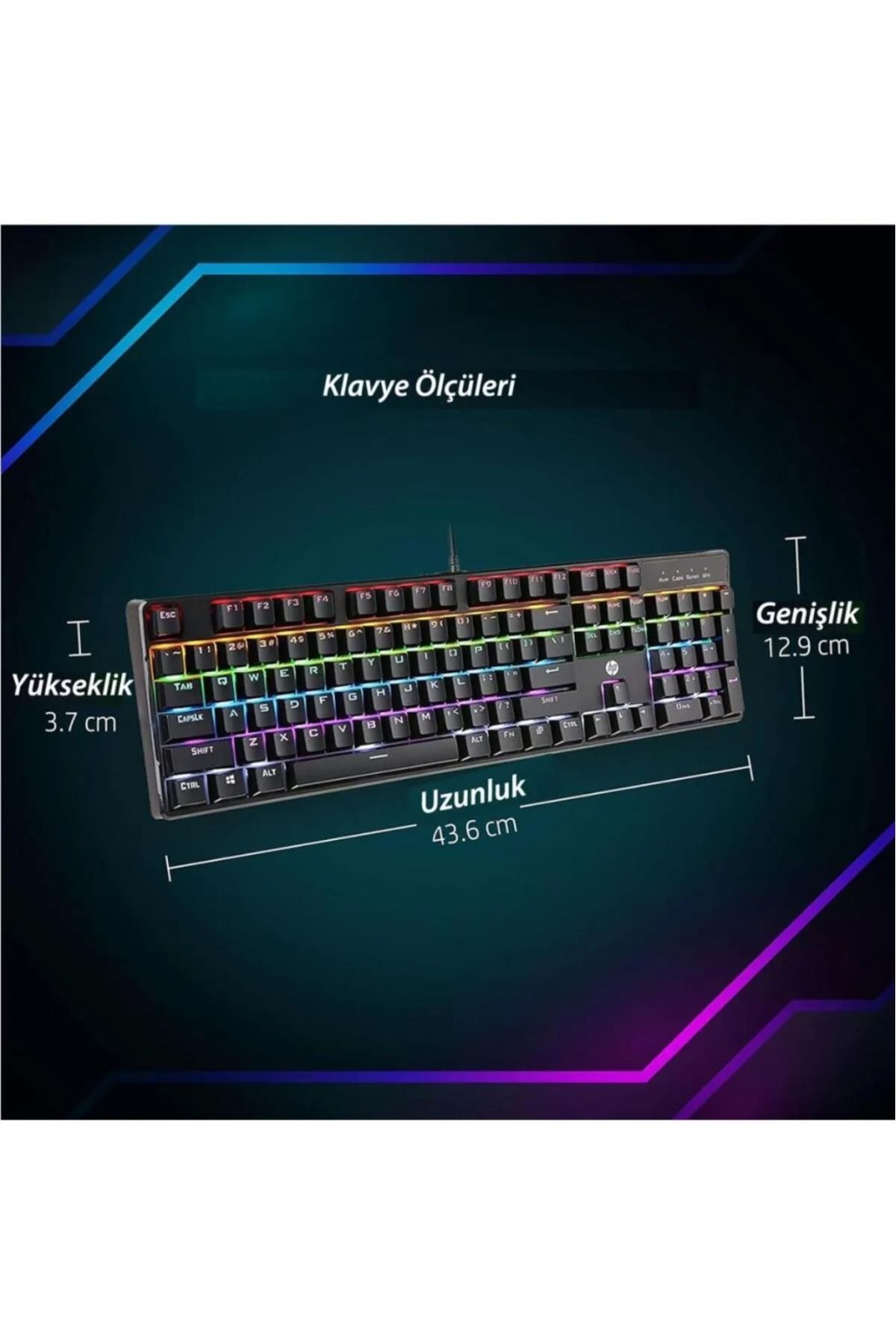 Alfa MEC Hp Gk100f Mekanik Gaming Oyuncu Rgb Işıklı Mekanik Gaming Klavye