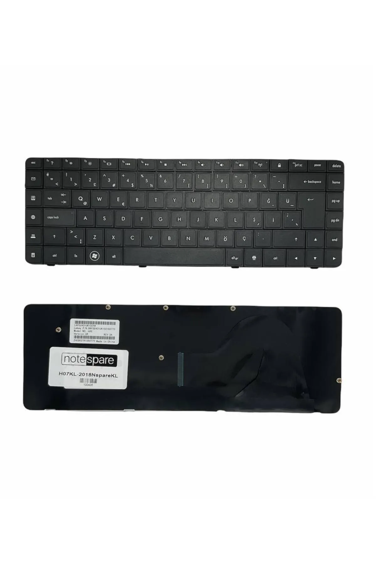 Notespare Hp ile Uyumlu G62-470ST (XF473EA), G62-A03ST (WY083EA) Notebook Klavye Siyah TR