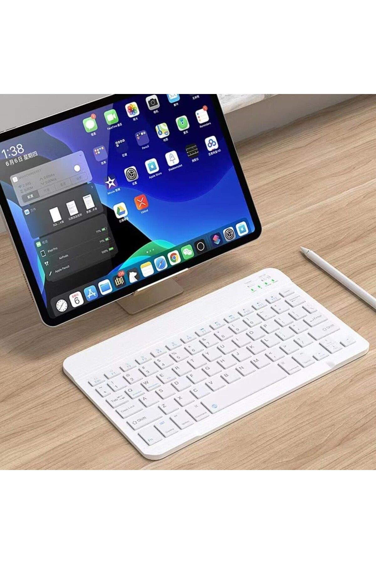 DUHALINE Huawei MatePad Pro 13.2" Tablet İçin Uyumlu Slim Şarjlı Türkçe Bluetooth Klavye ve Mouse Seti