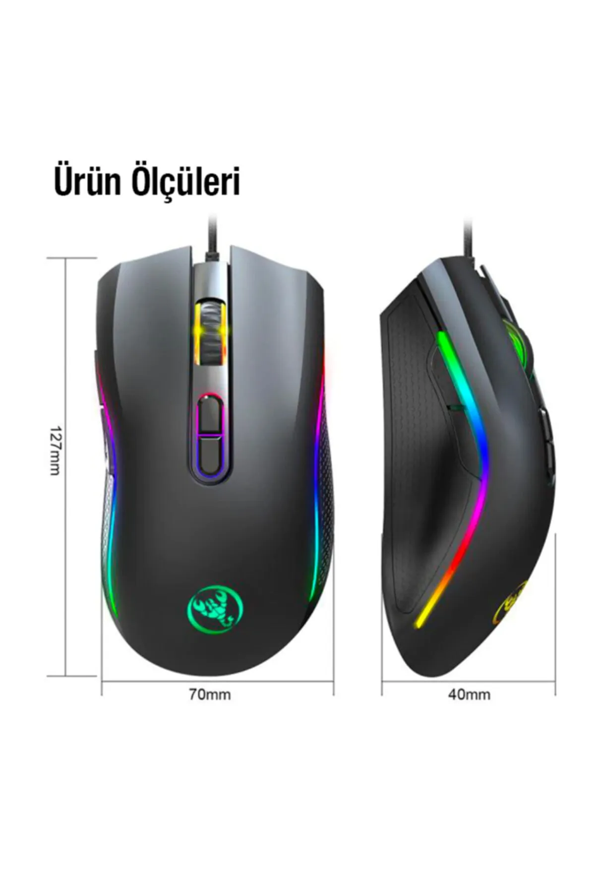 Revix Hxsj A869 7200dpı Ayarlanabilir Rgb Işık Gaming Oyuncu Mouse