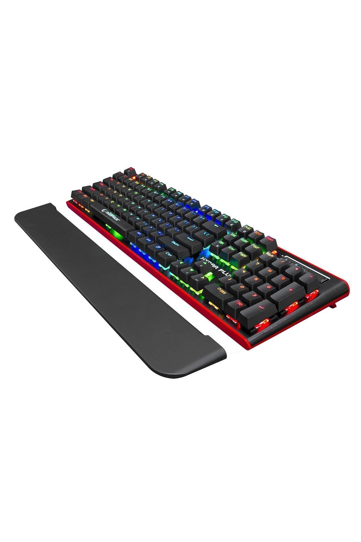 Rampage Hydra R6 Plus Full Rgb Usb + Audio Portlu Aluminyum Kaplama Mavi Switch Gaming Mekanik Klavye