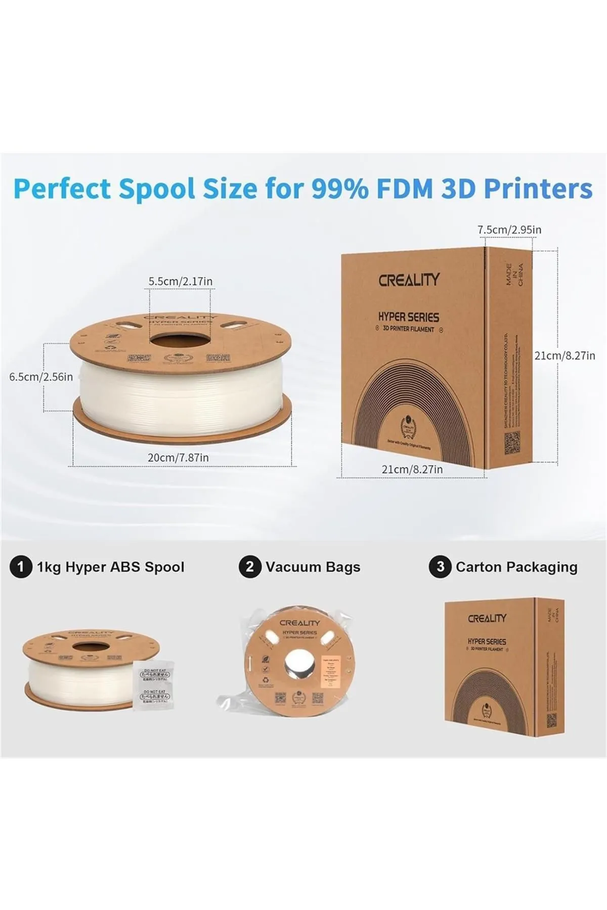 Creality Hyper Abs Beyaz Filament 1.75mm 1000gr