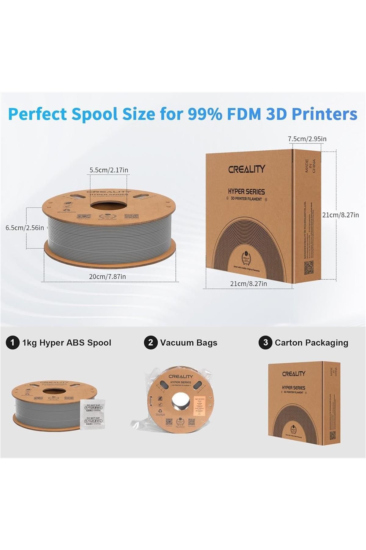 Creality Hyper Abs Gri Filament 1.75mm 1000Gr