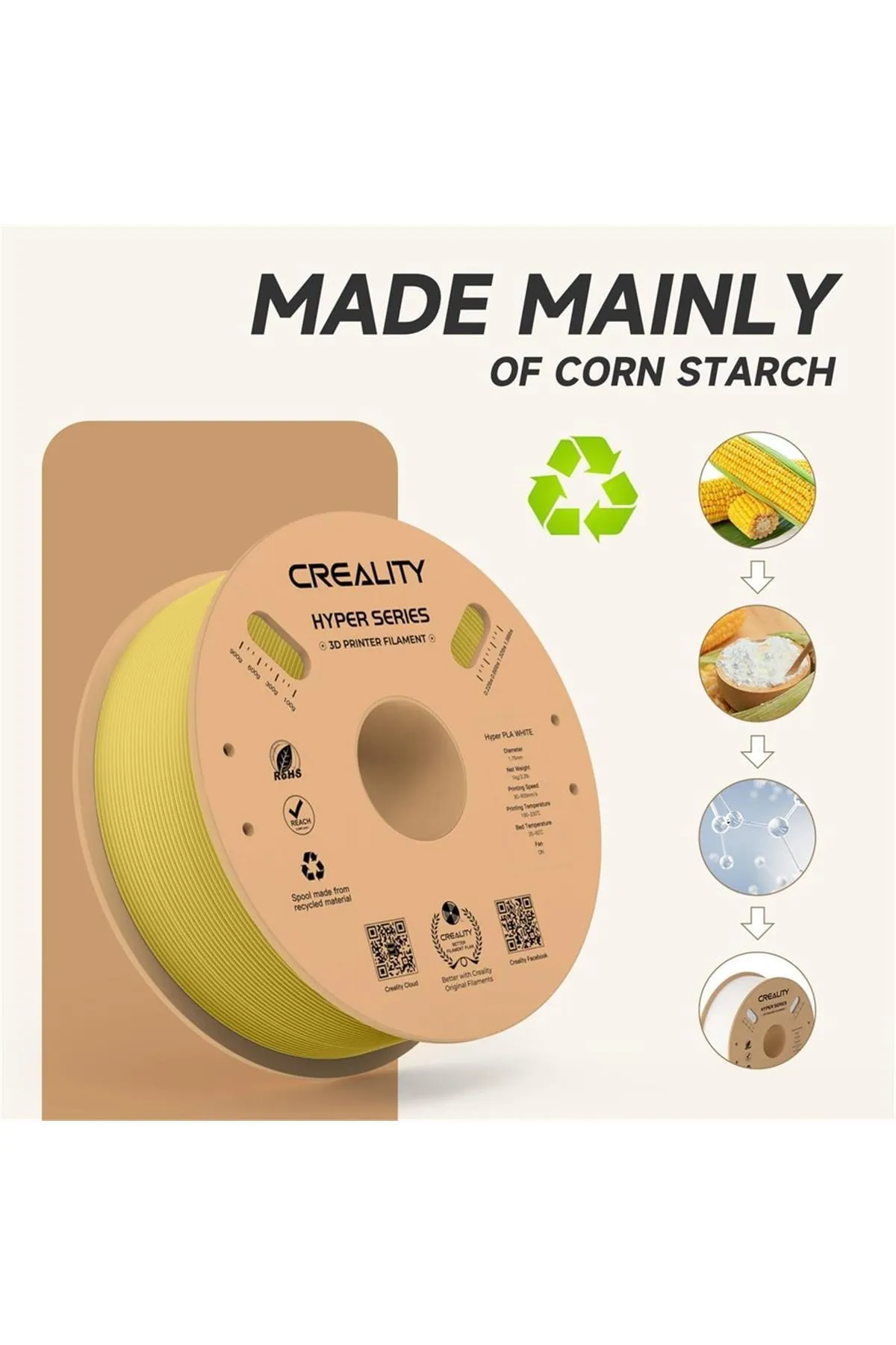 Creality Hyper Pla Altın Filament 1.75mm 1kg