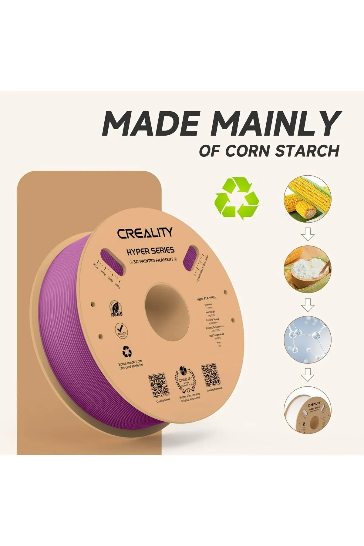 Creality Hyper Pla Filament Purple 1.75mm 1kg