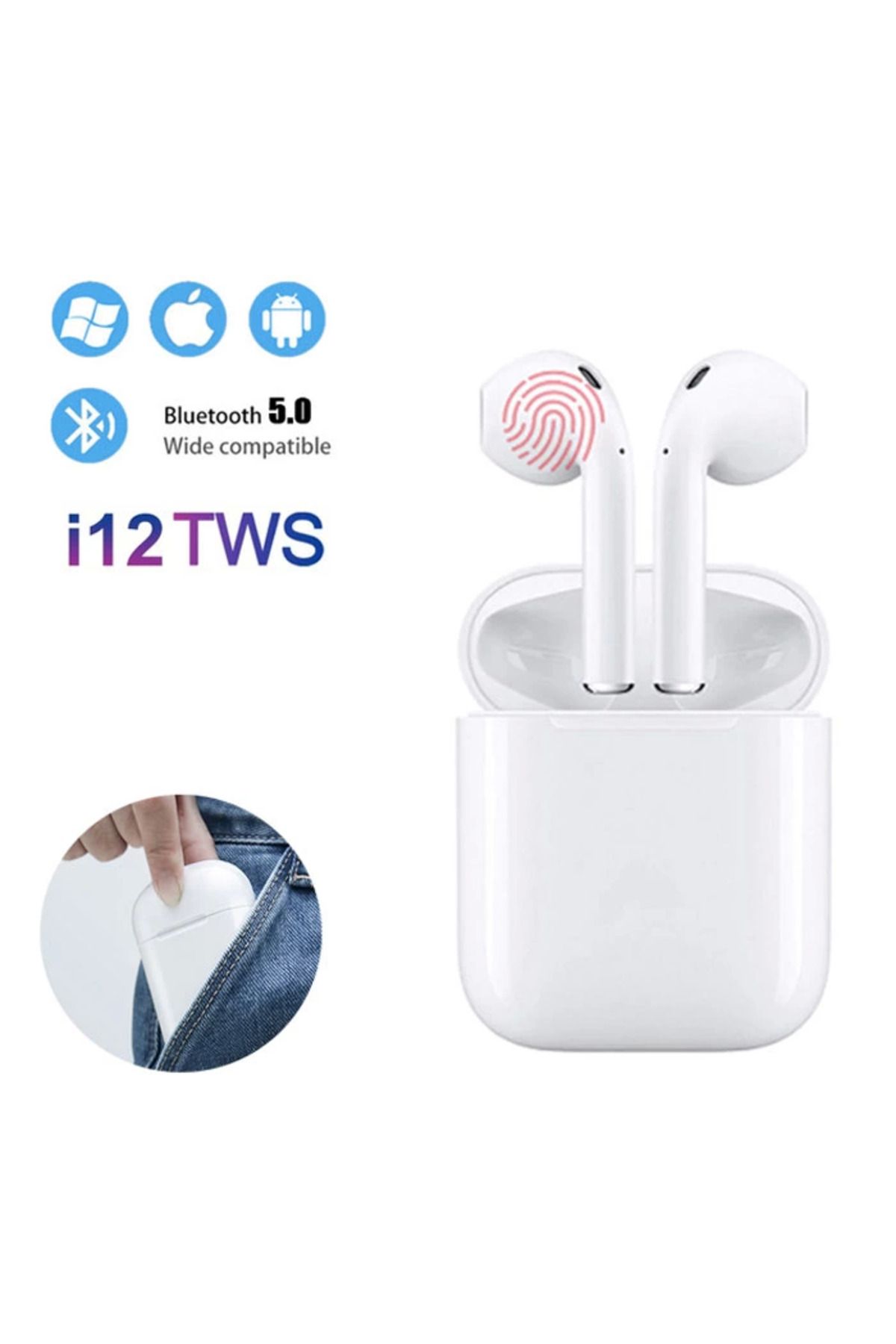 Easy Tedarik İ12  Wireless Air Bluetooth Kablosuz Kulaklık