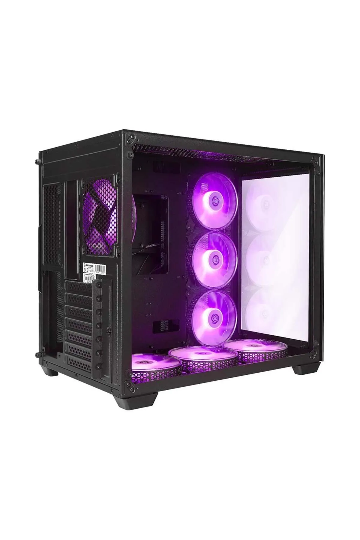 Rampage ICEBLADE BLACK 7x120mm ARGB FANLI MidT ATX GAMING KASA