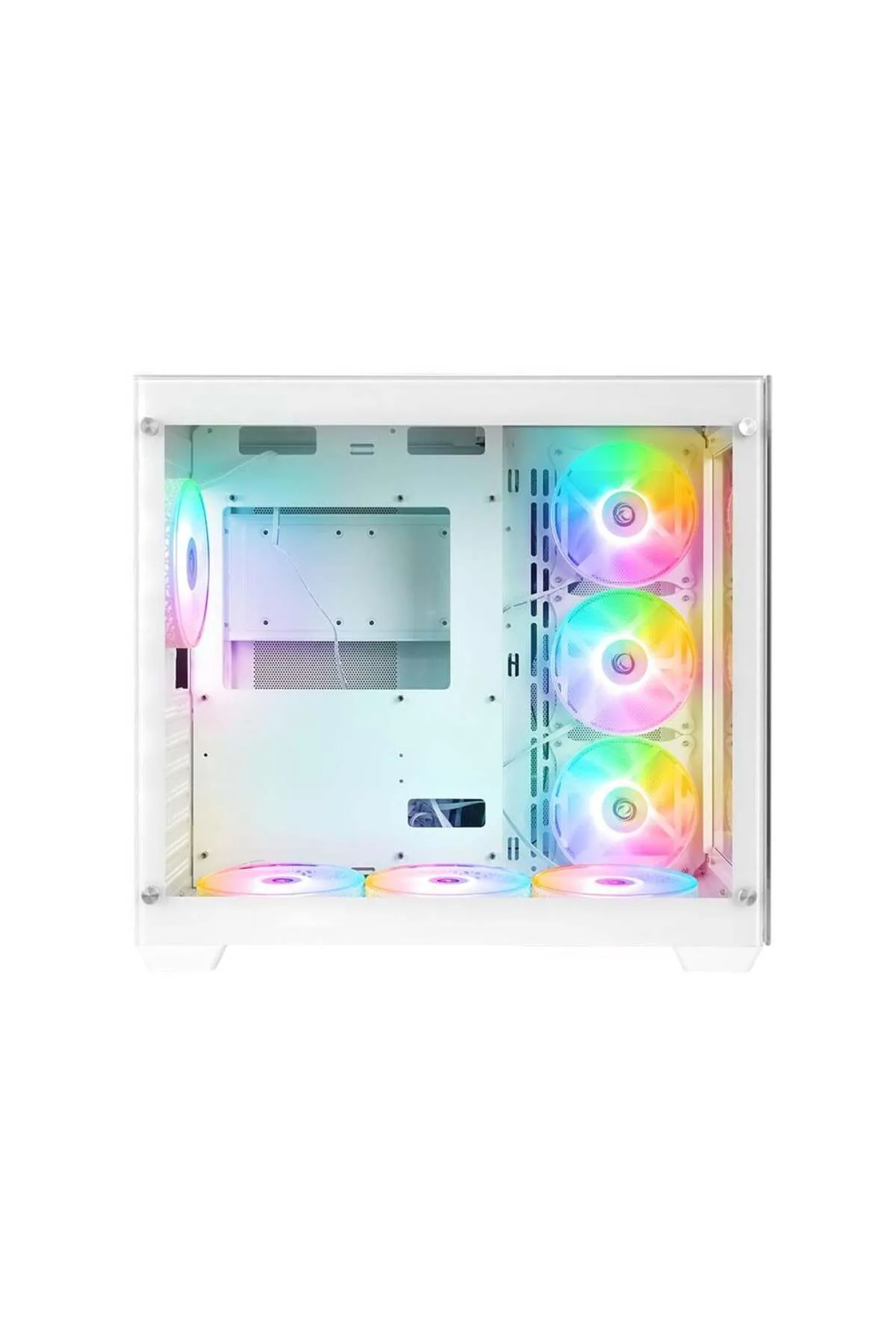 Rampage ICEBLADE PRO WHITE 7x120mm ARGB FANLI MidT ATX GAMING KASA