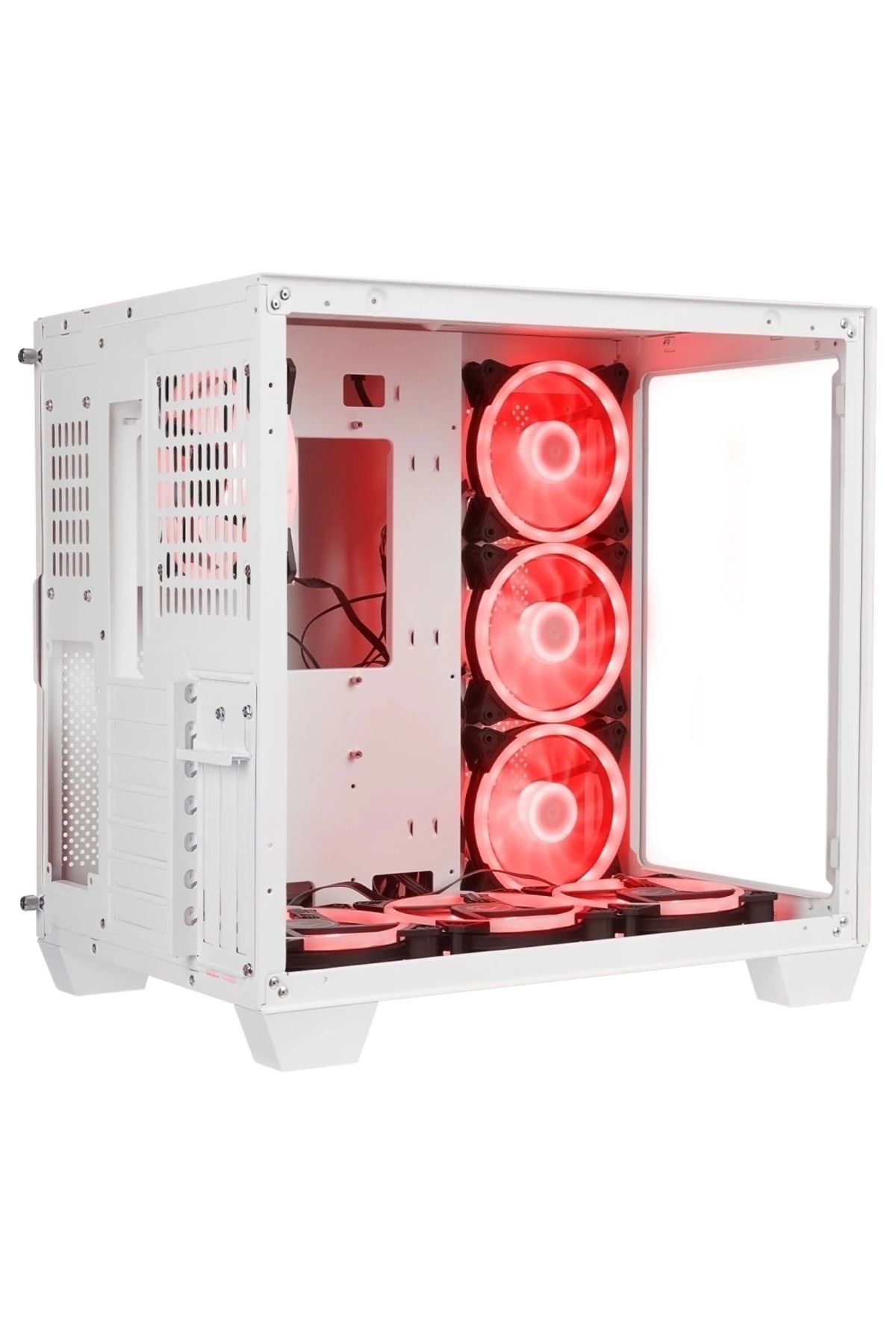 Rampage ICEWAVE Beyaz Temperli Camlı 7*12cm ARGB Fan+Kontrolcü E-ATX Mid-T Gaming Oyuncu Kasası