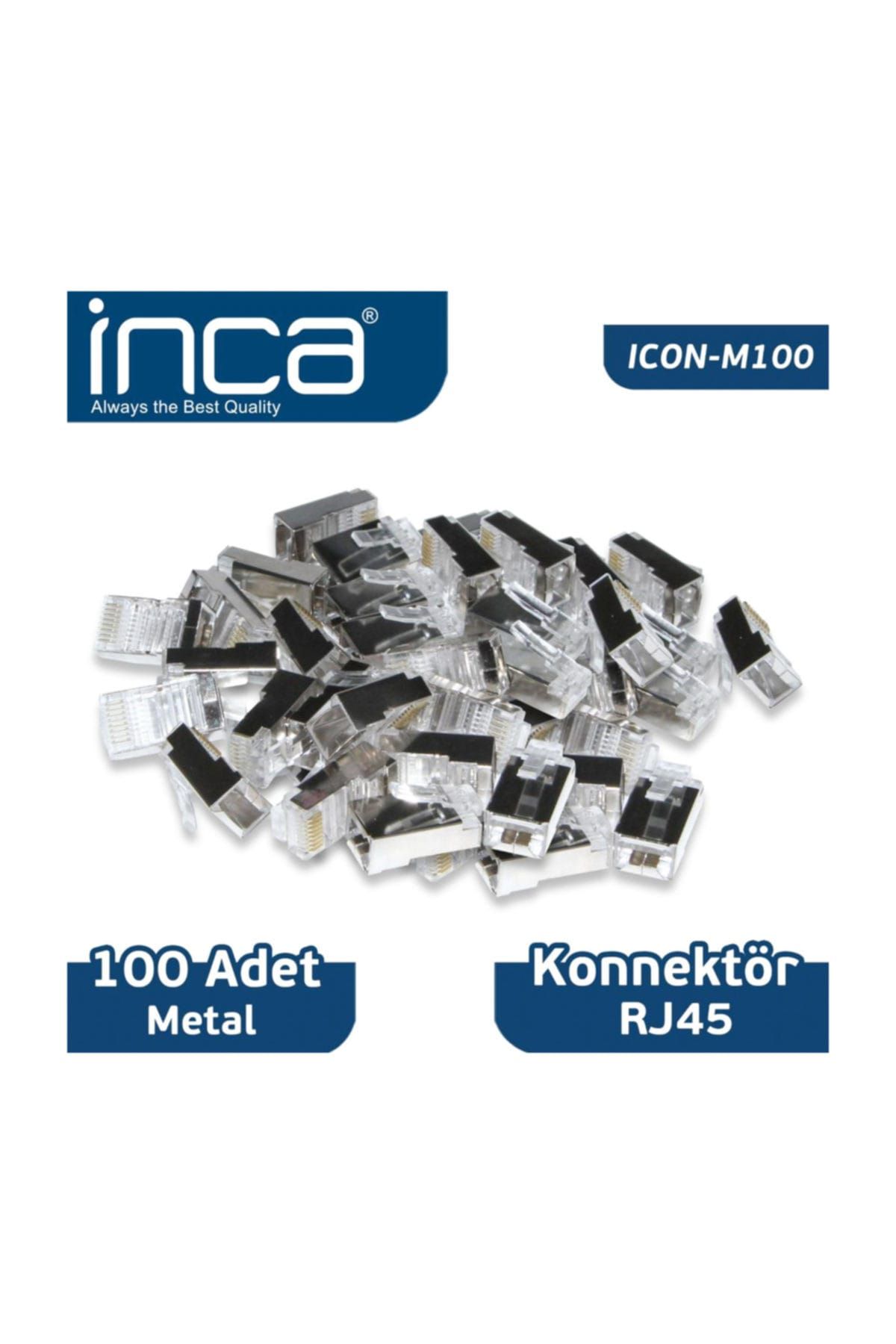 Inca Icon-M100  Inca Rj-45 100 Adet Metal Konnektör