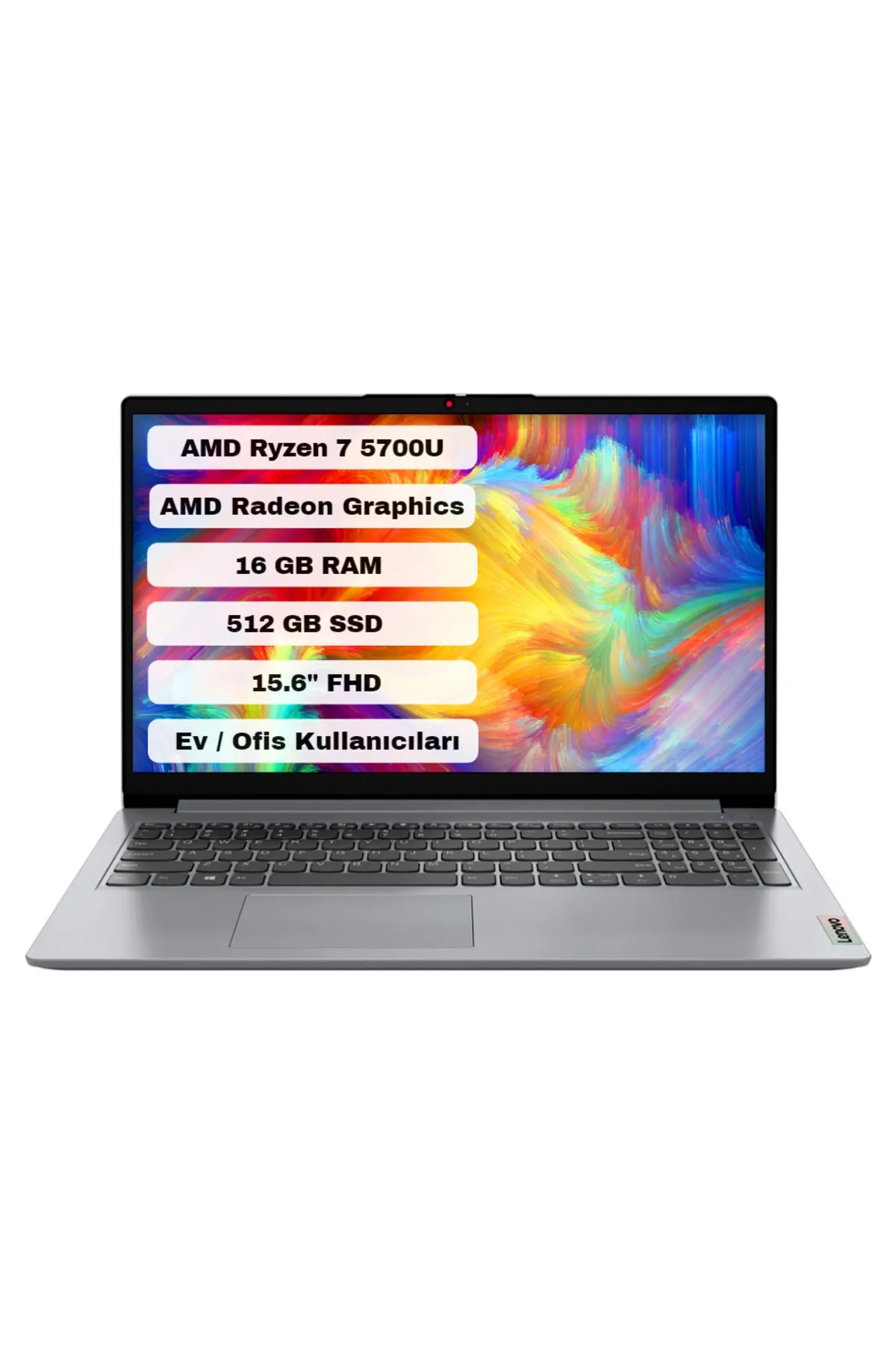 Lenovo Ideapad 1 15ALC7 AMD Ryzen 7 5700U 16GB 512GB SSD Freedos 15.6" FHD 82R4006GTR