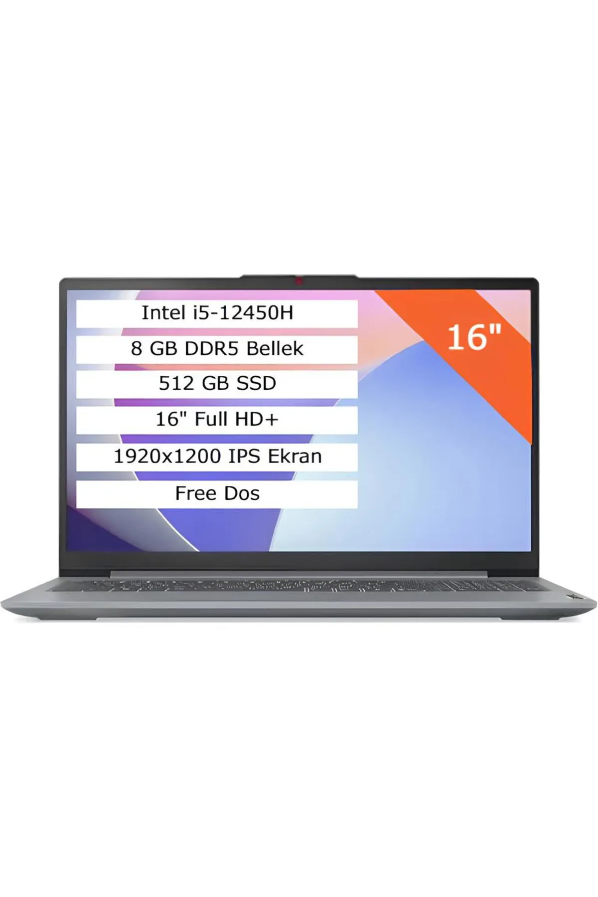 Lenovo IdeaPad Slim 3 83ES002ETR i5-12450H 8G 512G SSD 16 FHD+ FDos