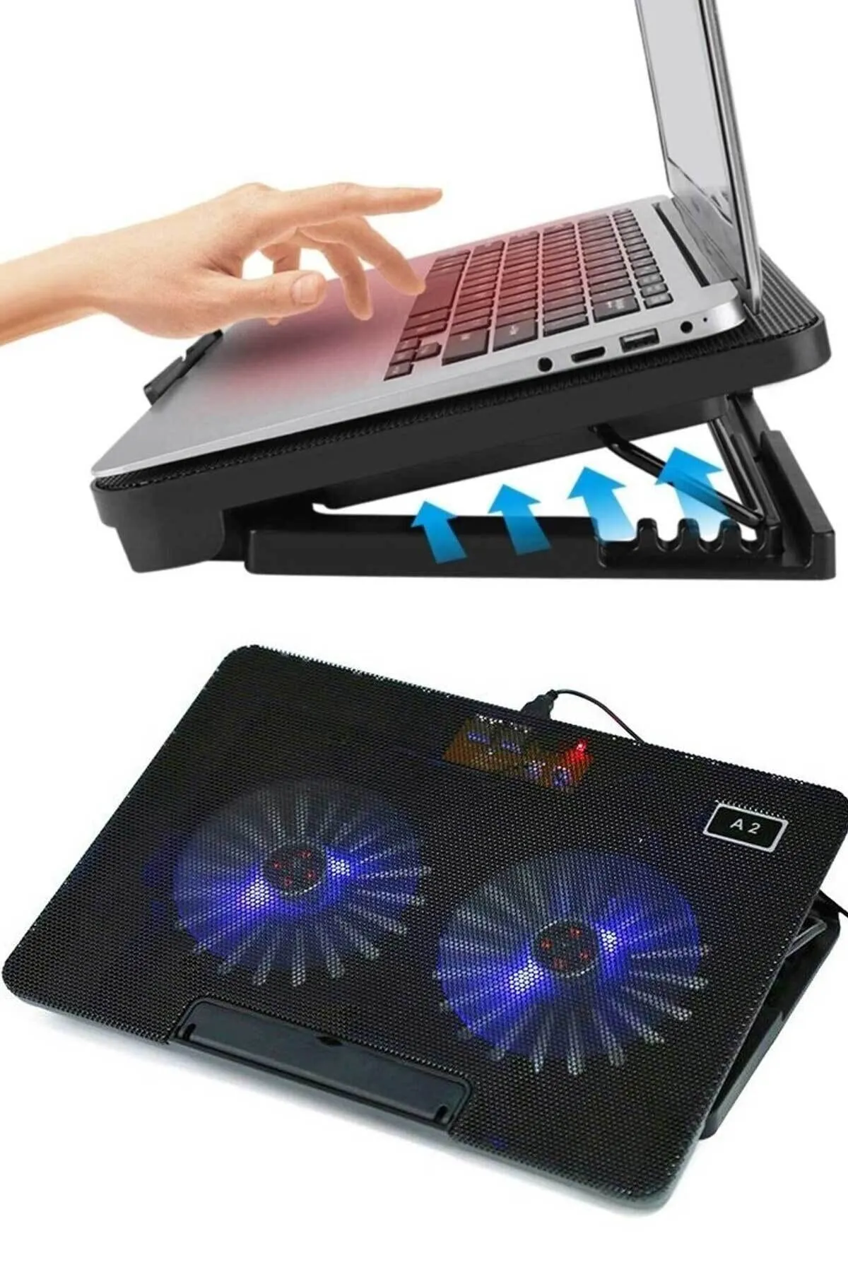 Favors Çift Fanlı Üç Kademe Ayarlanabilir 17'' Laptop Soğutucu Fan