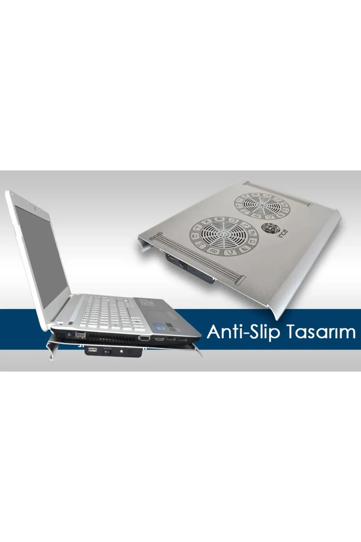 abnturk Iki Fanlı Yüksek Hızlı Fana Sahip Hızlı Soğuyan Metal Yapılı Notebook Fanı