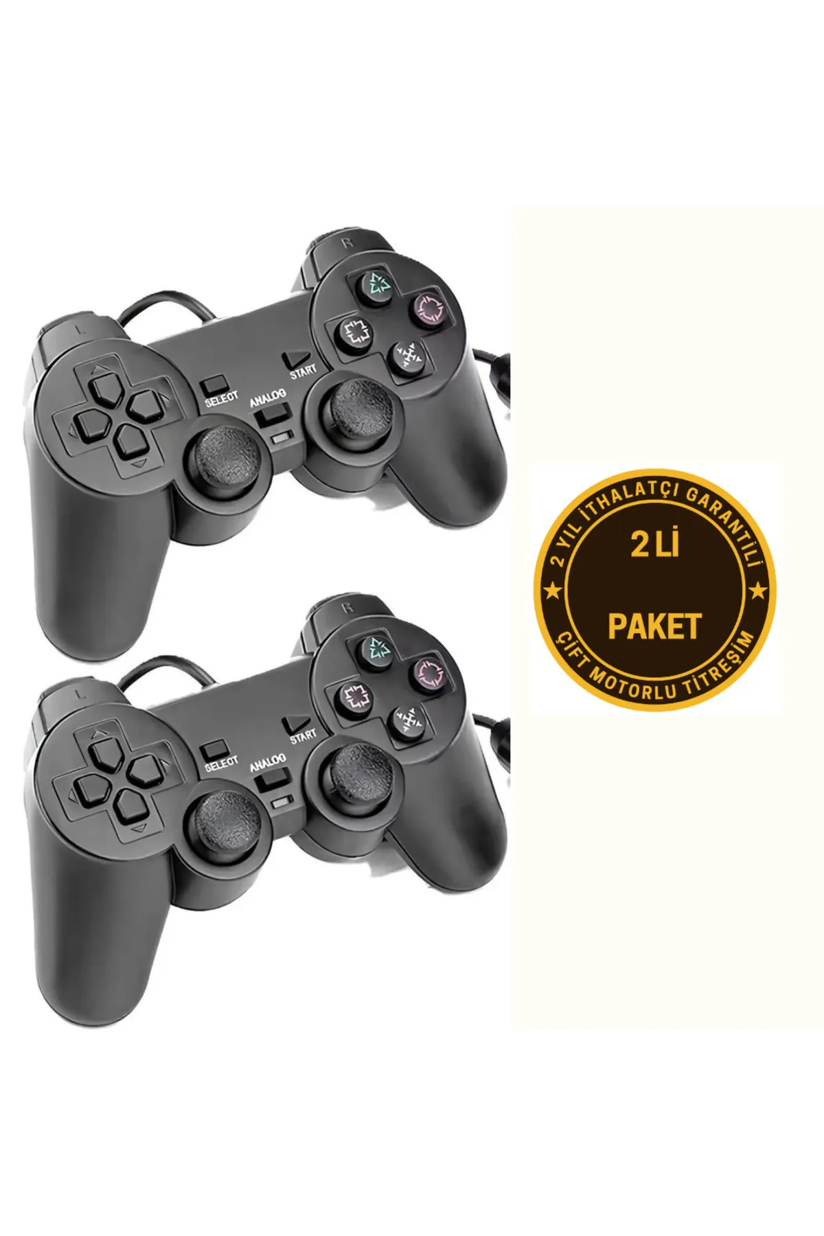 ŞimşekStore İkili Tek Usb Kablolu 1.5 Metre Joystick Gamepad Oyun Kolu Konsolu Tv Bilgisayar Ps3 Laptop Stick