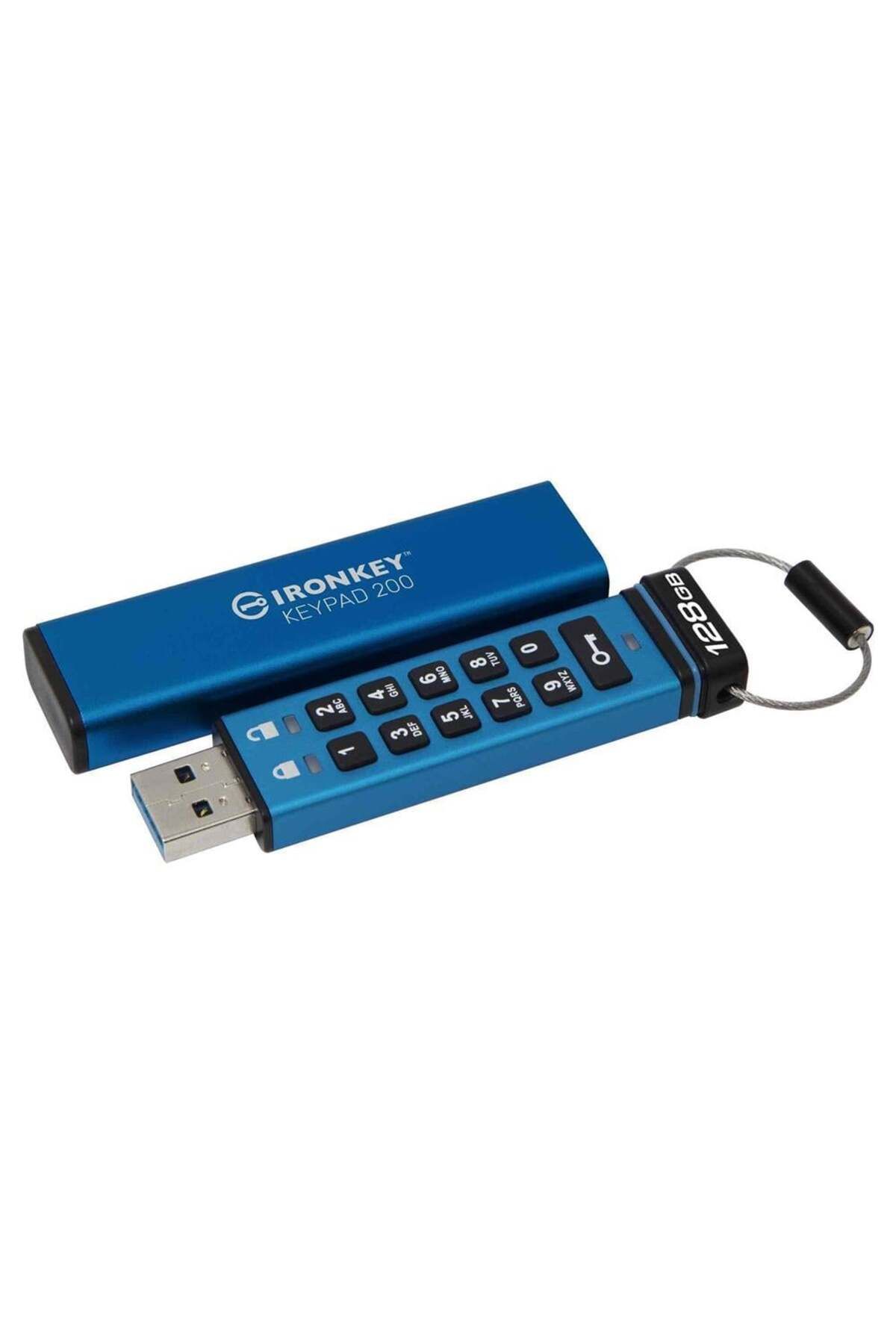 Kingston Ikkp200-128gb 128gb Ironkey Keypad 200, Fıps 140-3 Lvl 3 (PENDİNG) Flash Bellek