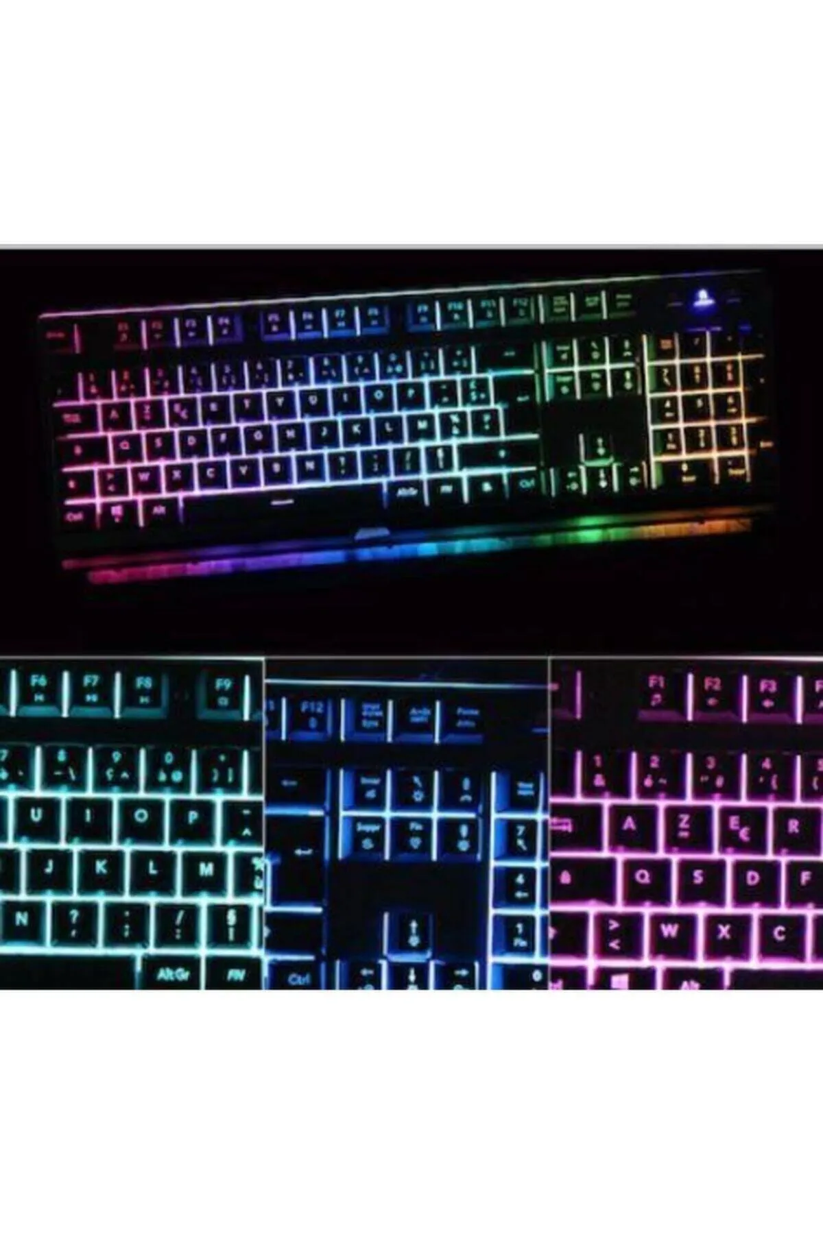 SIGHTZER Işıklı Klavye,oyuncu Klavye Mouse Set 7 Farklı Led Renkli Klavye