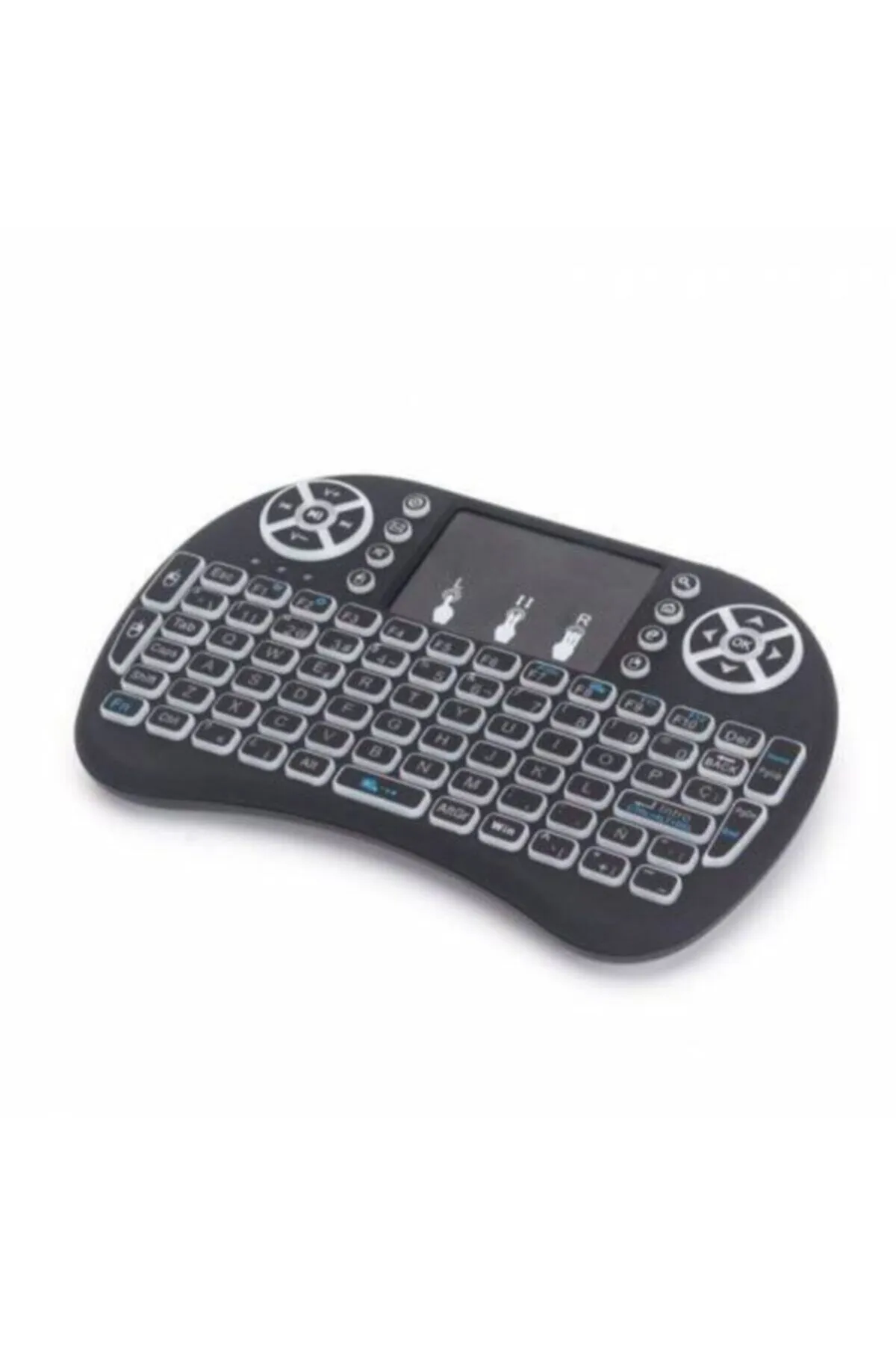 Zengin Hediyeler Işıklı Mini Klavye Wireless Keyboard 2.4 Ghz Kablosuz Smart Tv Box Ps3 Uyumlu Kablosuz Dokunmatik