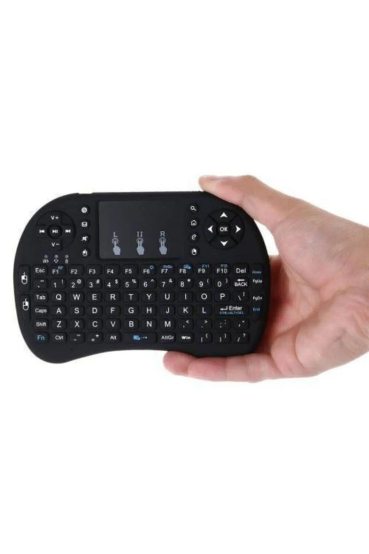 Zengin Hediyeler Işıklı Mini Klavye Wireless Keyboard 2.4 Ghz Kablosuz Smart Tv Box Ps3 Uyumlu Kablosuz Dokunmatik