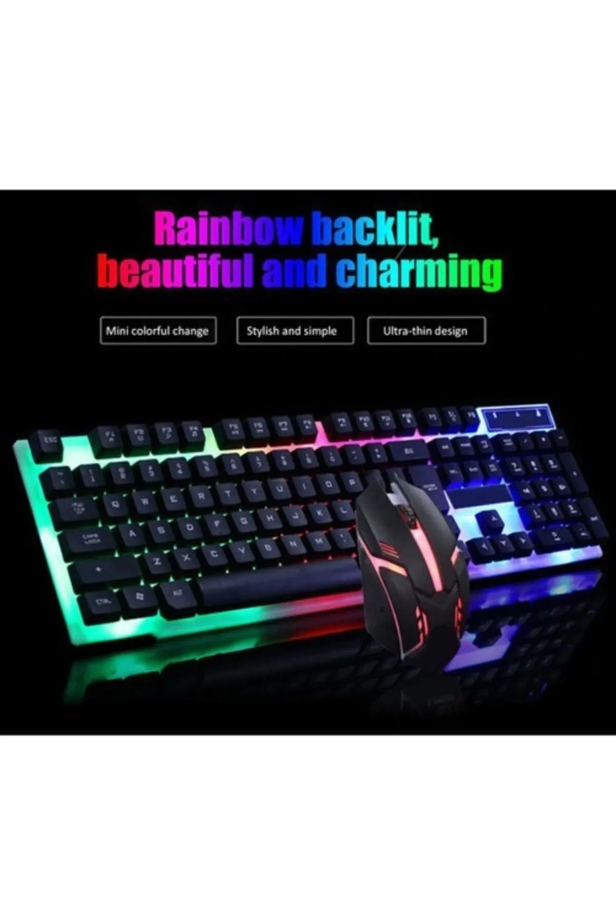 Dynego Işıklı Oyuncu Klavye+mouse Seti Gaming Set Pg 8017