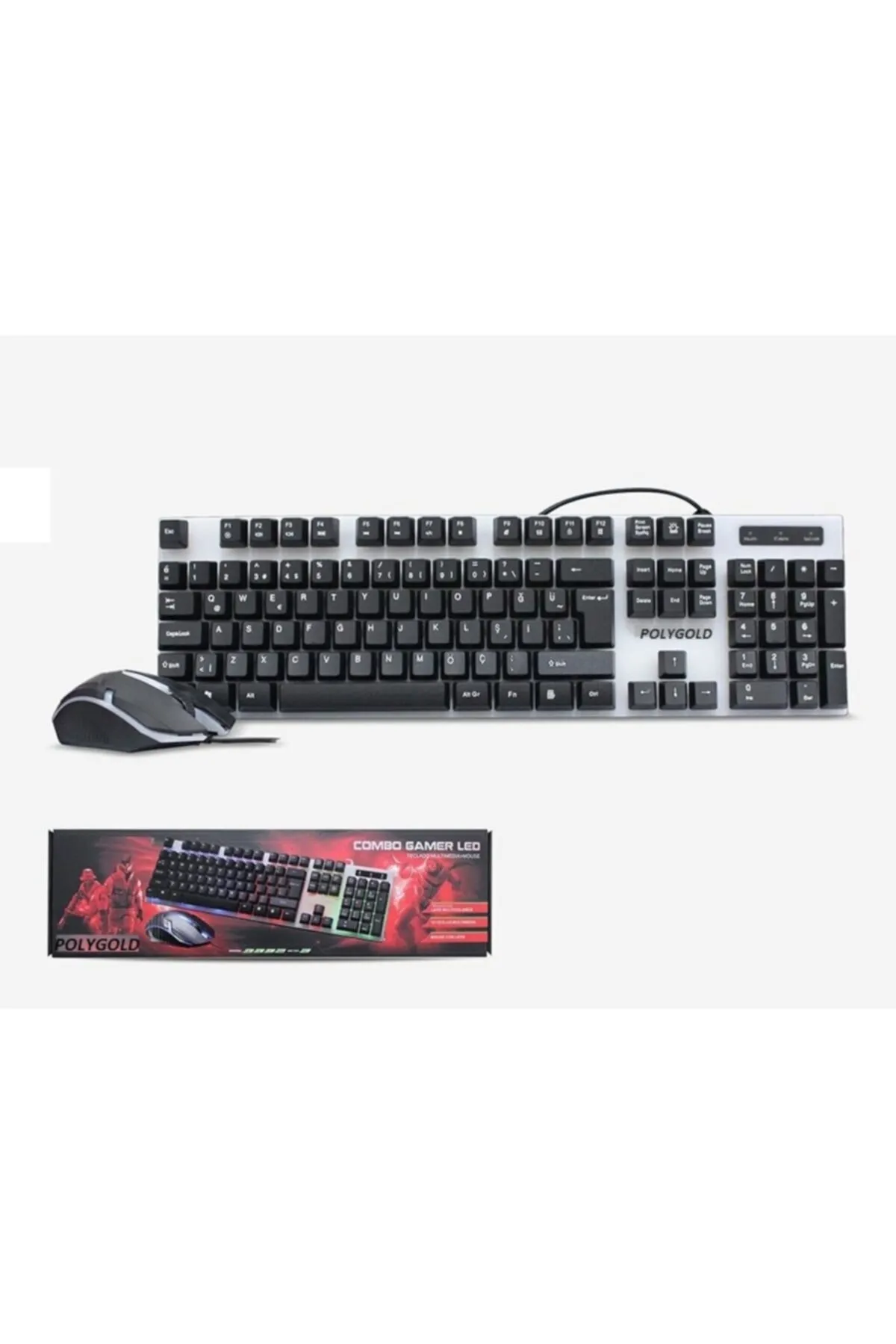 Dynego Işıklı Oyuncu Klavye+mouse Seti Gaming Set Pg 8017