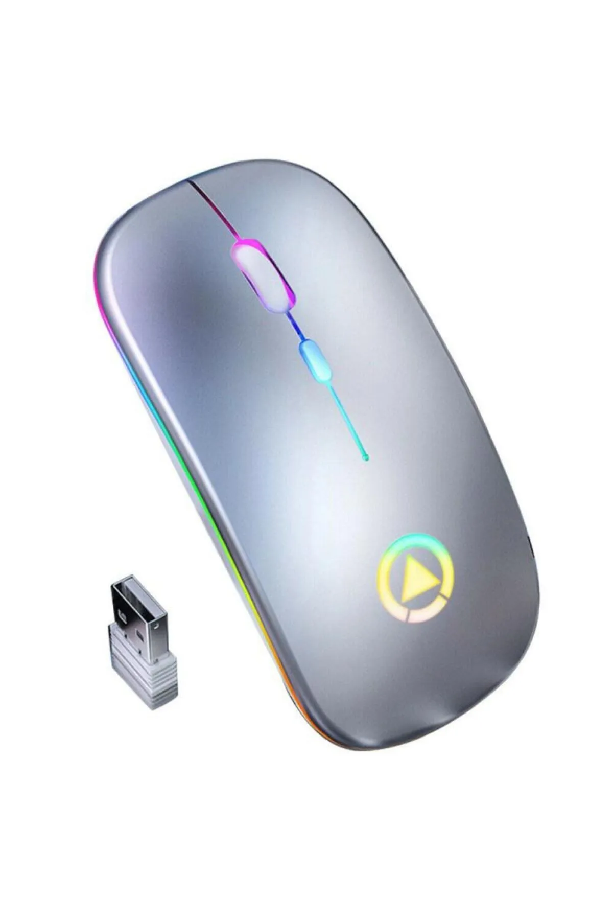 TechTic Işıklı Usb Led Işıklı Sessiz Kablosuz Optik Mouse Wireless Ofis Bilgisayar Pc Şarjlı