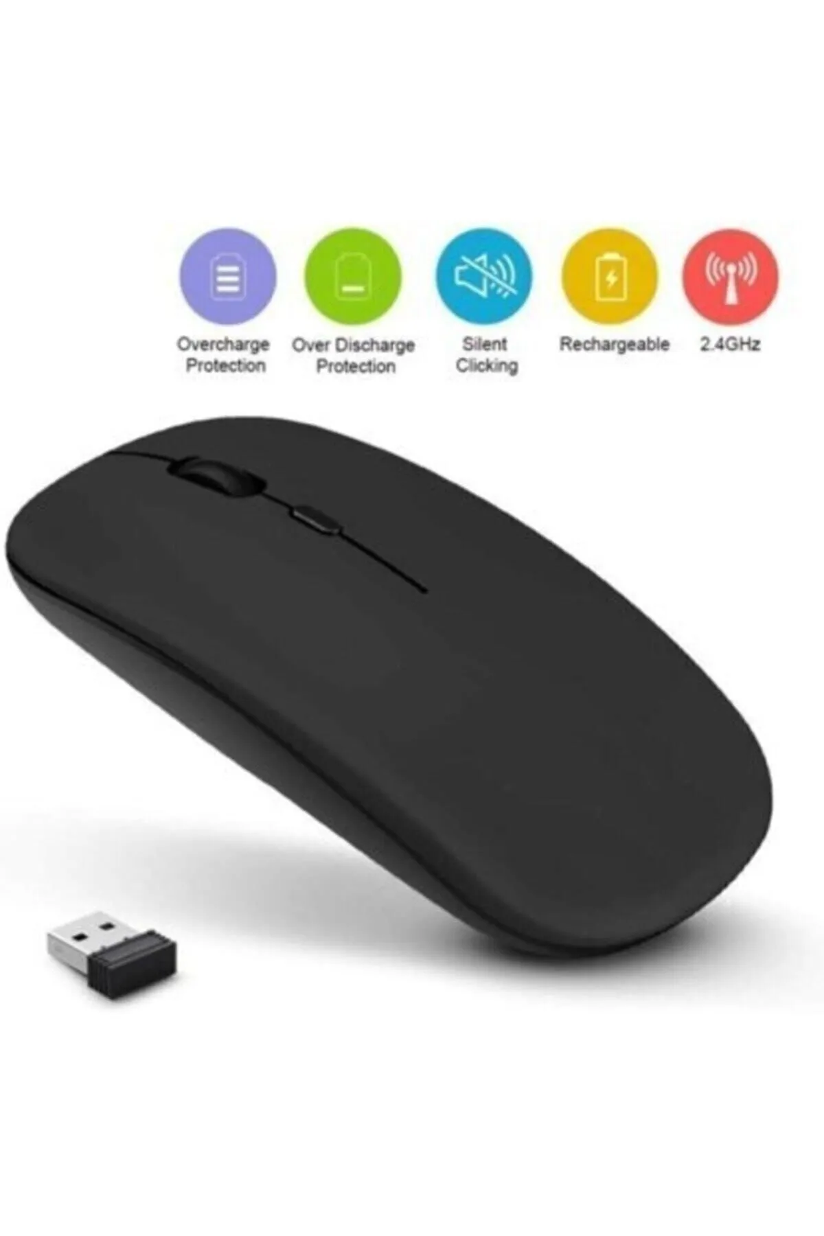 iMice Imıce Mouse Şarj Edilebilir, Kablosuz Optik Mouse 2.4 Ghz E-1300