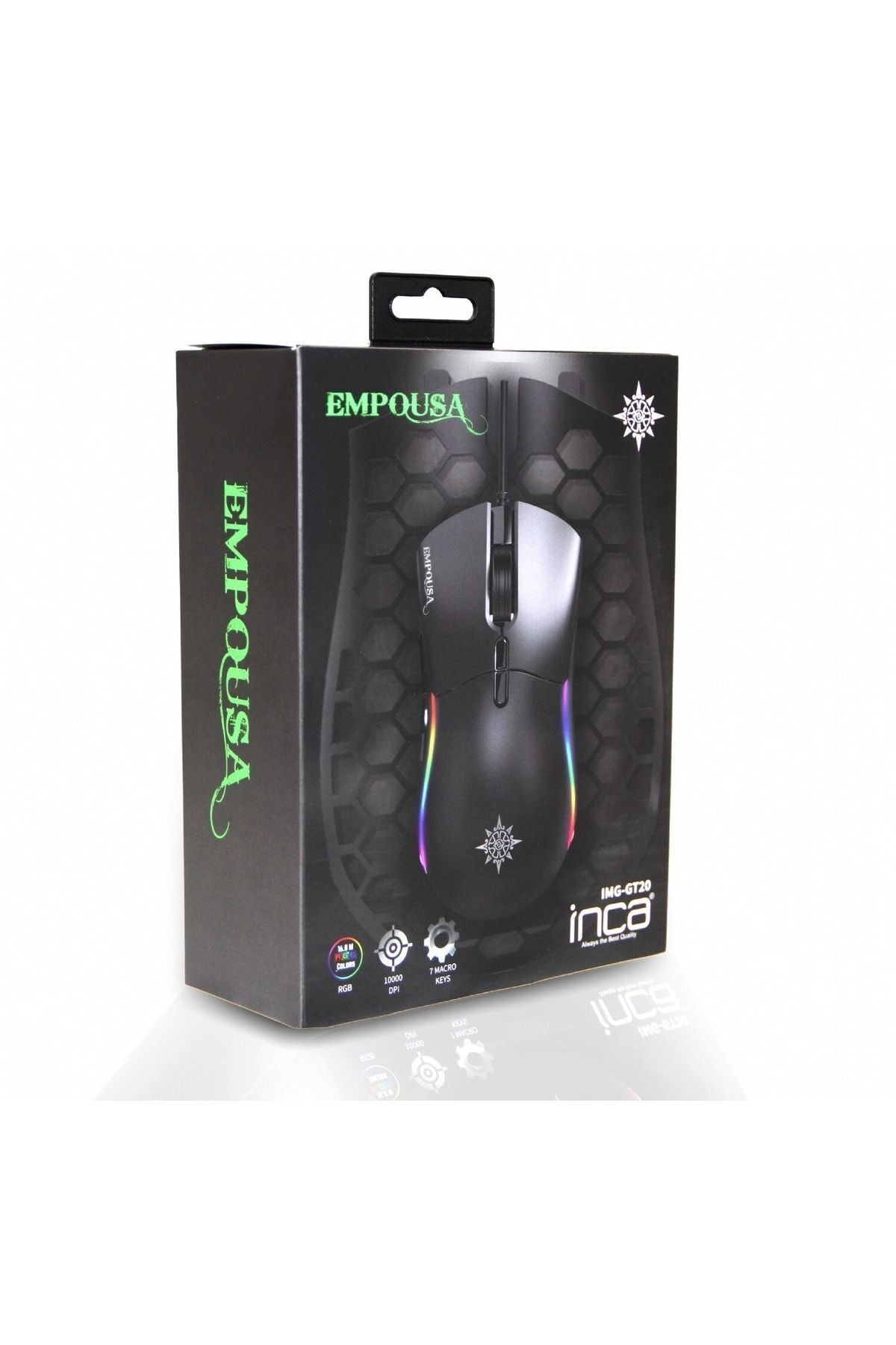 Inca Img-gt20 10.000dpı 6 Rgb Led Işıklı 7 Programlanabilir Tuş Çift Kapaklı Pro Gaming Oyuncu Mouse