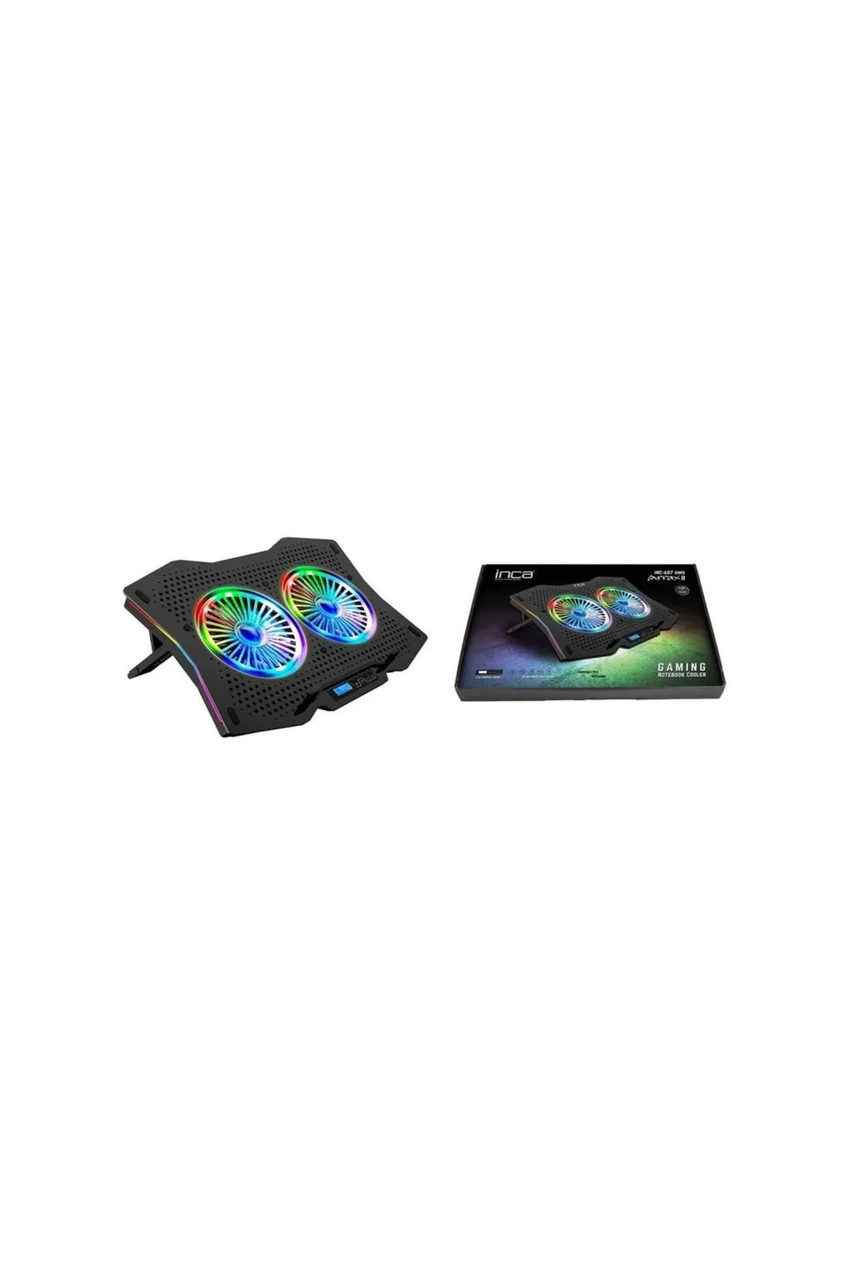 Inca Inc-607 2 Fanlı Rgb Arrax Notebook Soğutucu, Siyah