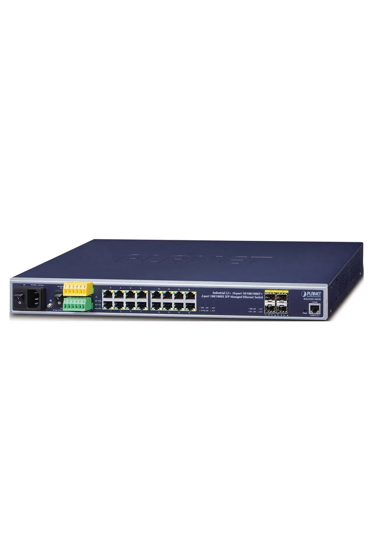 Planet Industrial L2+ 16-Port 10/100/1000T + 4-Port 100/1000X SFP Managed Ethernet Switch