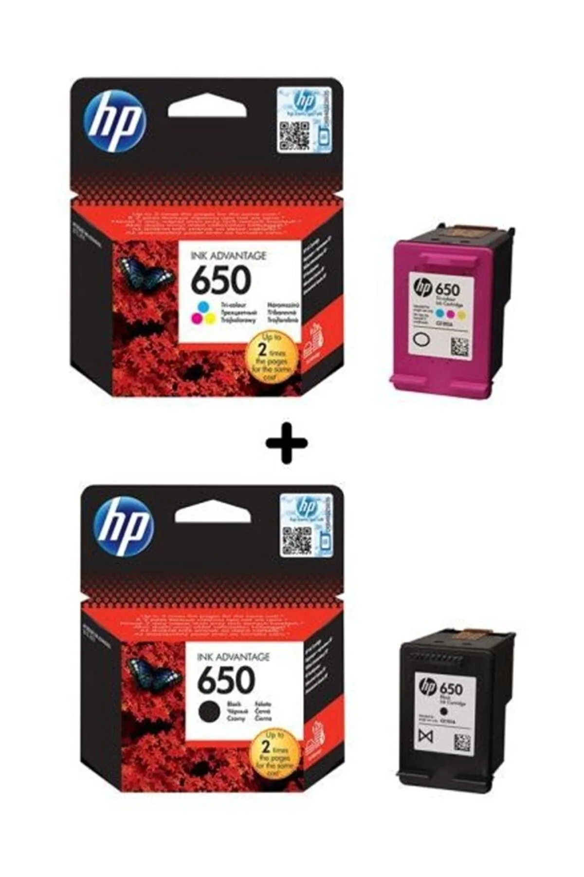 HP Ink Advantage 650 İkili Set Siyah Ve Renkli