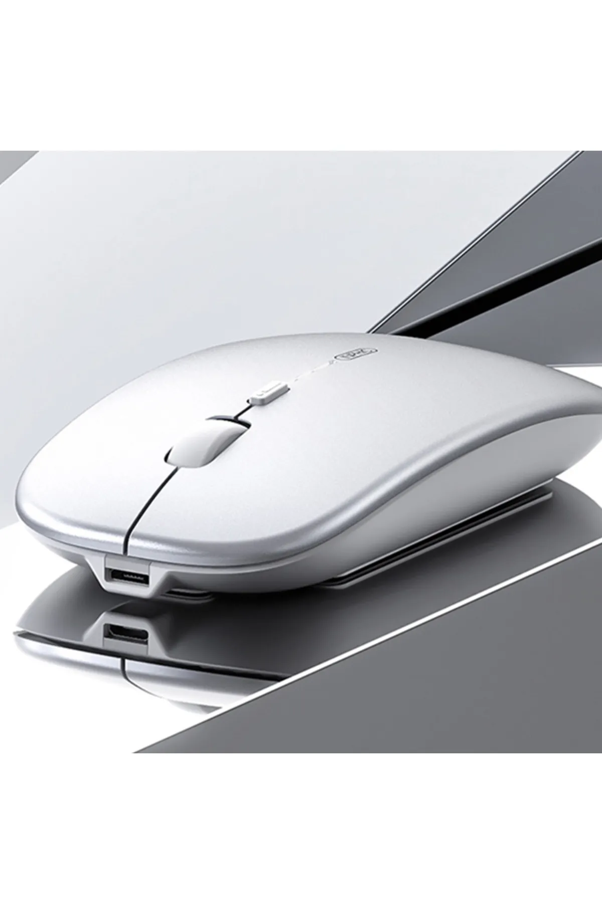 INPHIC İNPHİC M1P Kablosuz Fare, Şarj Edilebilir Sessiz Kullanım Ultra İnce 2.4G USB Mouse GÜMÜŞ