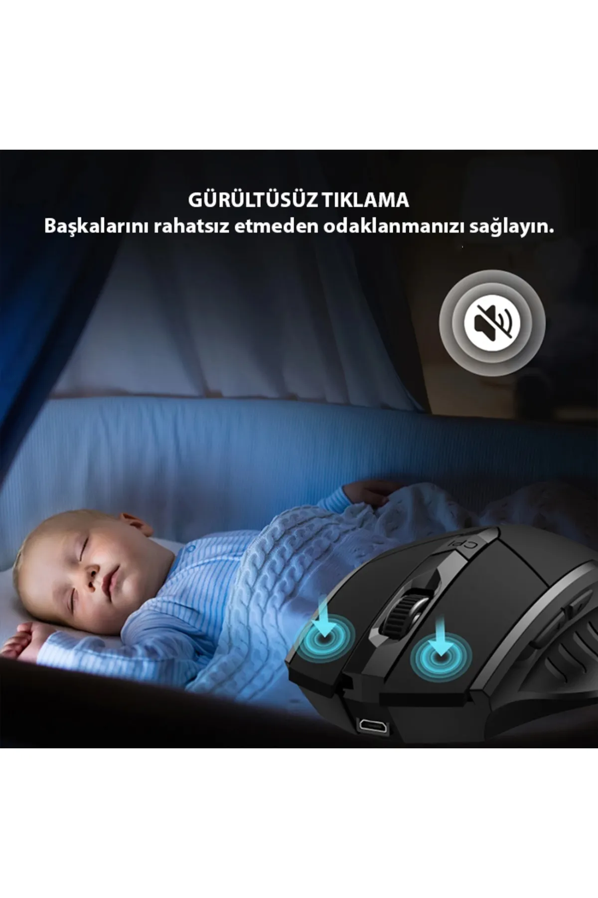 Kamardey İNPHİC PM6 Kablosuz Fare, Şarj Edilebilir Sessiz Kullanım 2.4G 700 mAh USB Mouse