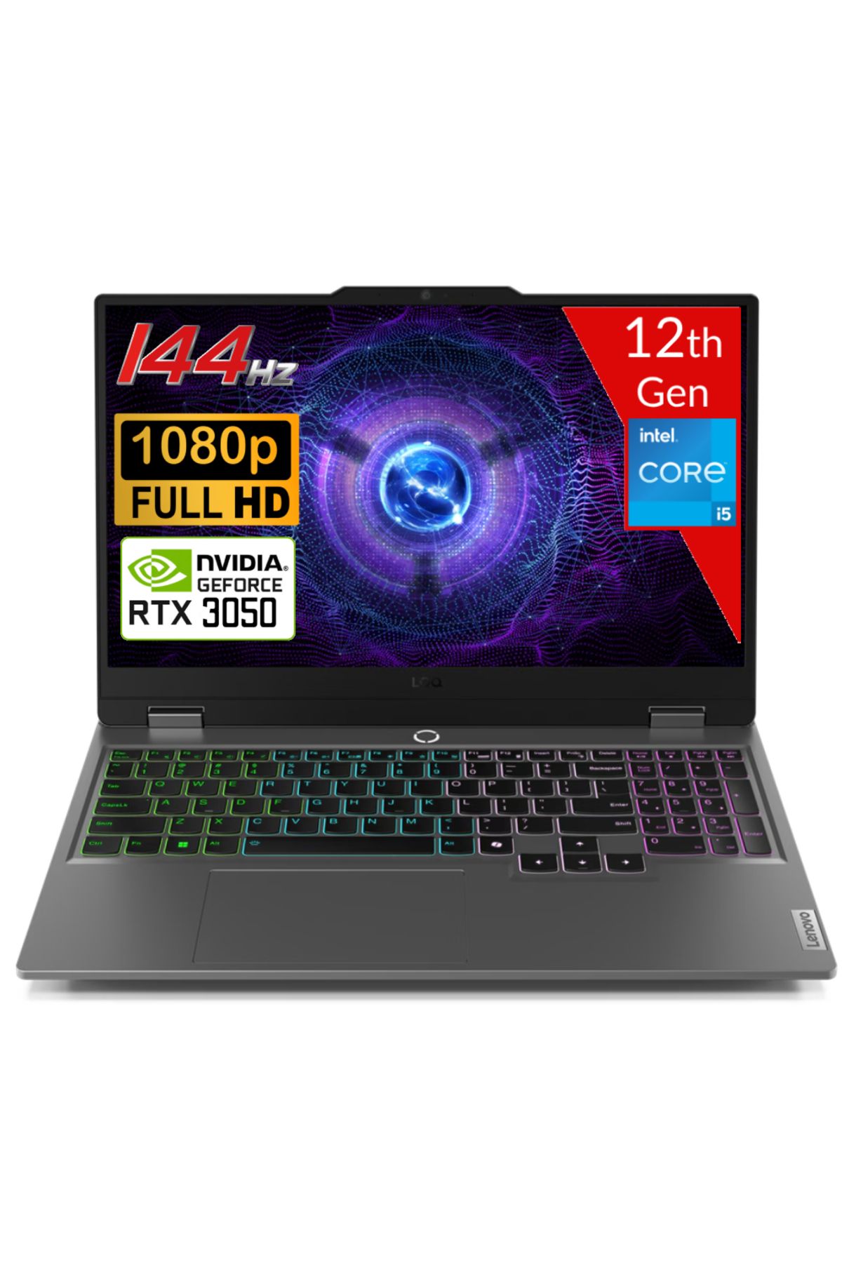 Lenovo Intel Core i5-12450HX 8GB DDR5 512GB SSD RTX3050 6GDR6 Win11Home 15.6 144Hz FHD 83GS007YTR