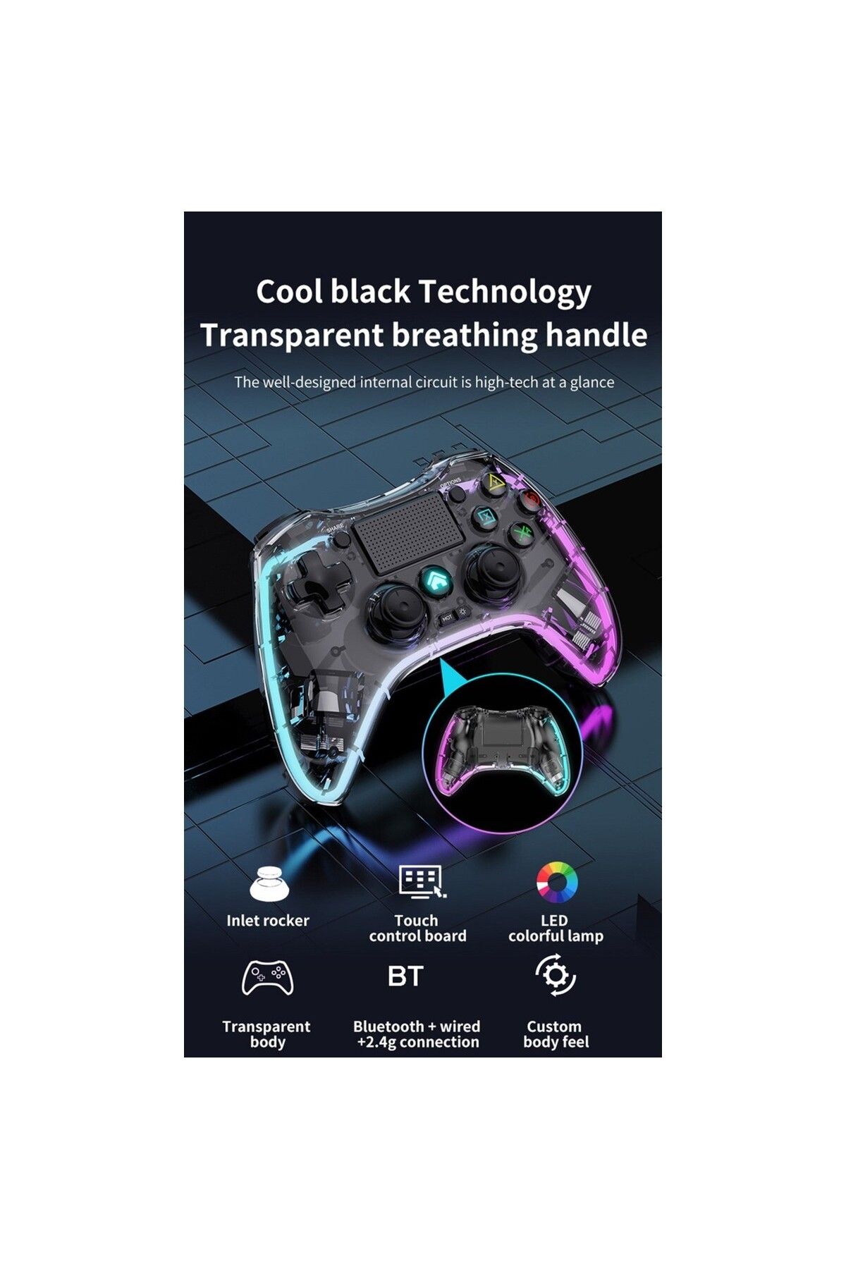 Soylu elektronik IOS ipad iphone Gamepad Oyun Kablosuz Gamepad Telefon/android/ıos/pc/ps4/tv Box Uyumlu Oyun Kolu RGB