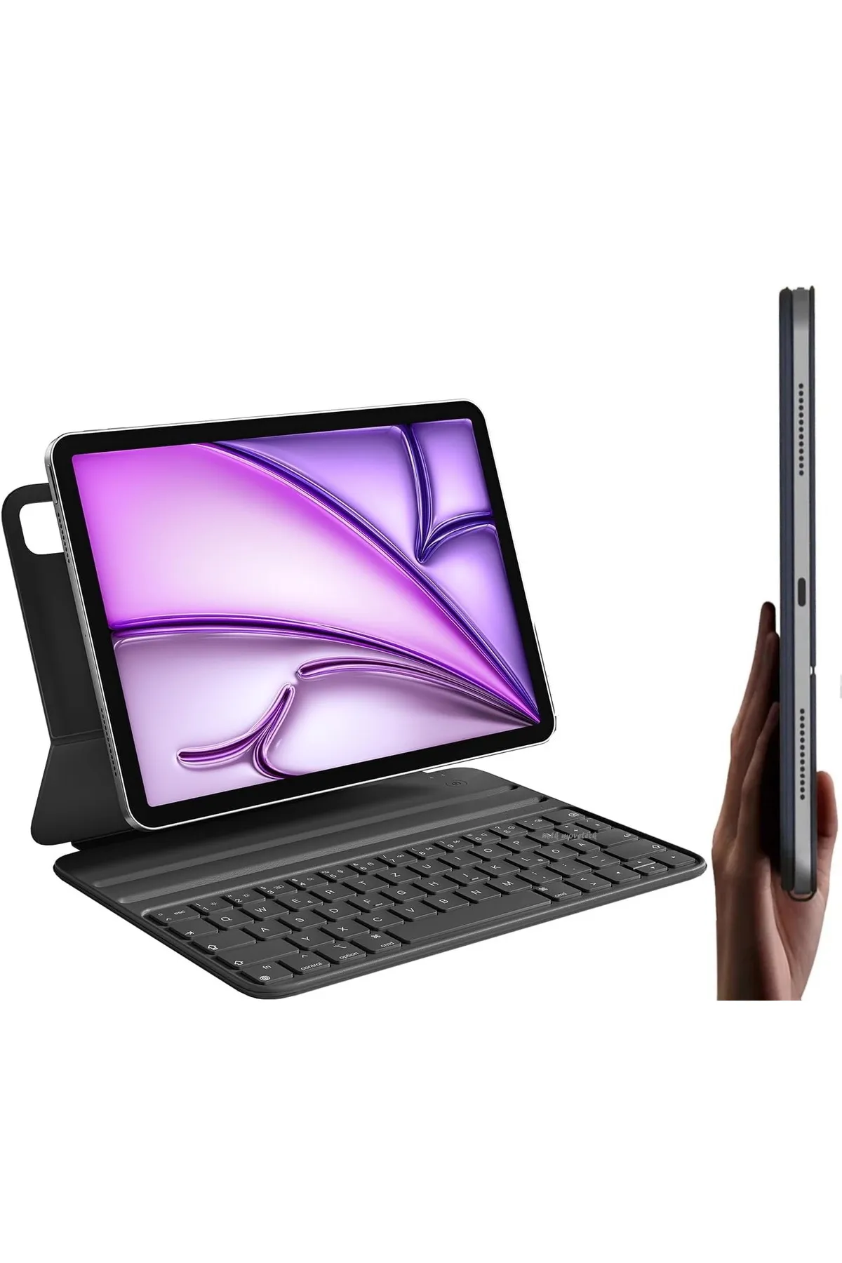 Yesido İpad Air 11 Inç M2 6. Nesil Uyumlu Manyetik Magic Keyboard Folio Slim Katlanan Klavyeli Tablet Kılıf