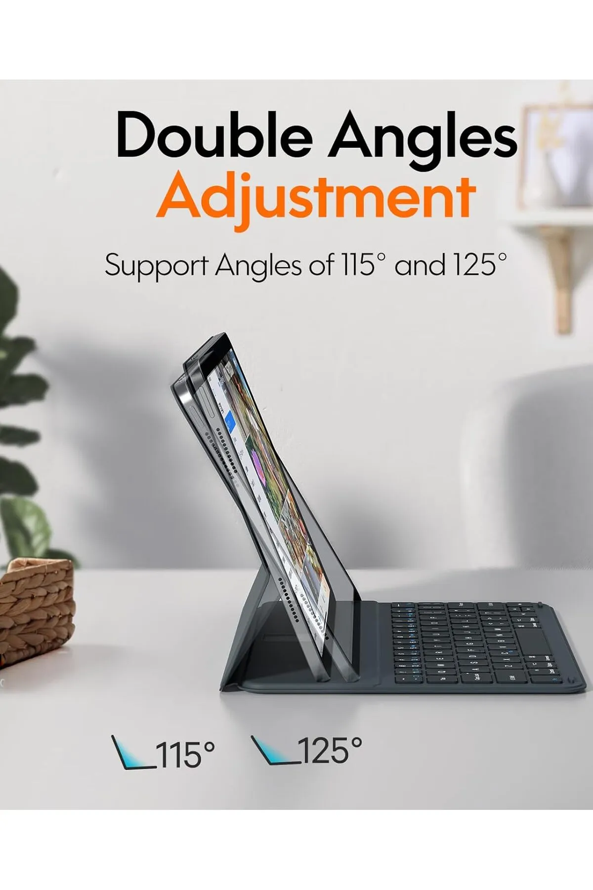 Yesido İpad Air 11 Inç M2 6. Nesil Uyumlu Manyetik Magic Keyboard Folio Slim Katlanan Klavyeli Tablet Kılıf