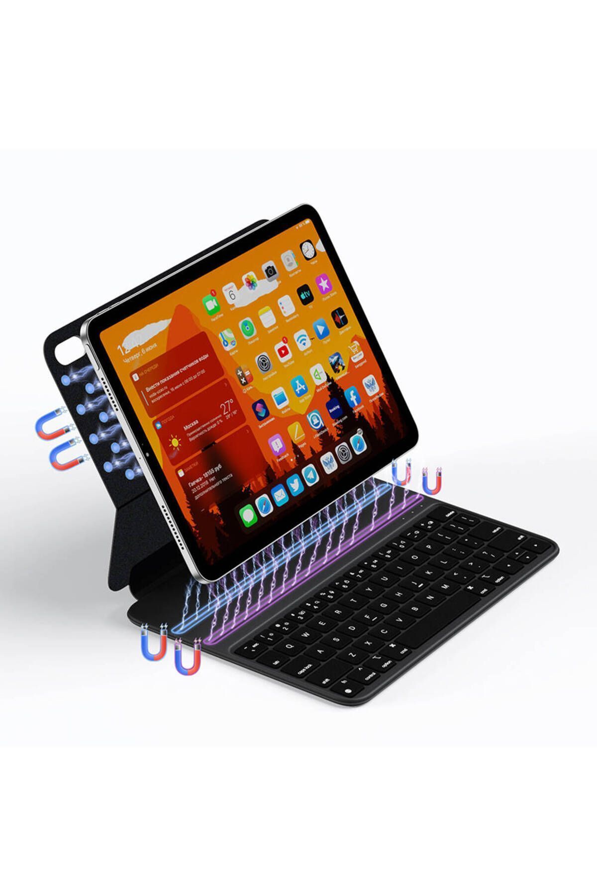 Fogy Ipad Air 4/5 Nesil M1 Çipli 10,9 Uyumlu Case Magic Keyboard Folio Utra Slim Klavyeli Tablet Kılıfı