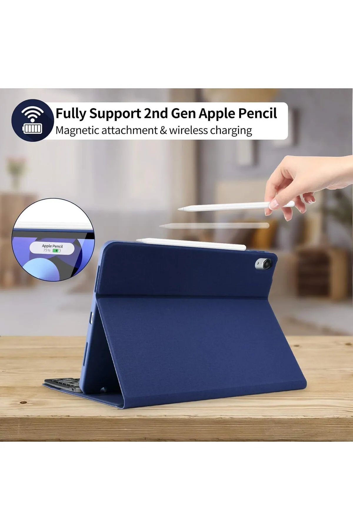 Fogy iPad Air 4/5/6 11 İnç M2 Çipli 6.Nesil 2024 Case Uyumlu Bluetooth Türkçe Q Klavyeli Kılıfı