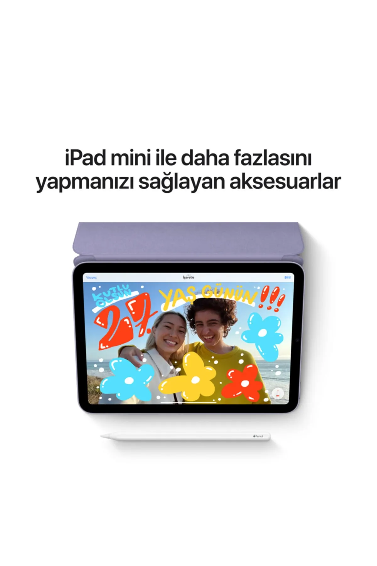 Apple iPad Mini 6. Nesil 256 GB 8.3" Wi-Fi+Cellular Mor Tablet (Apple Türkiye Garantili)