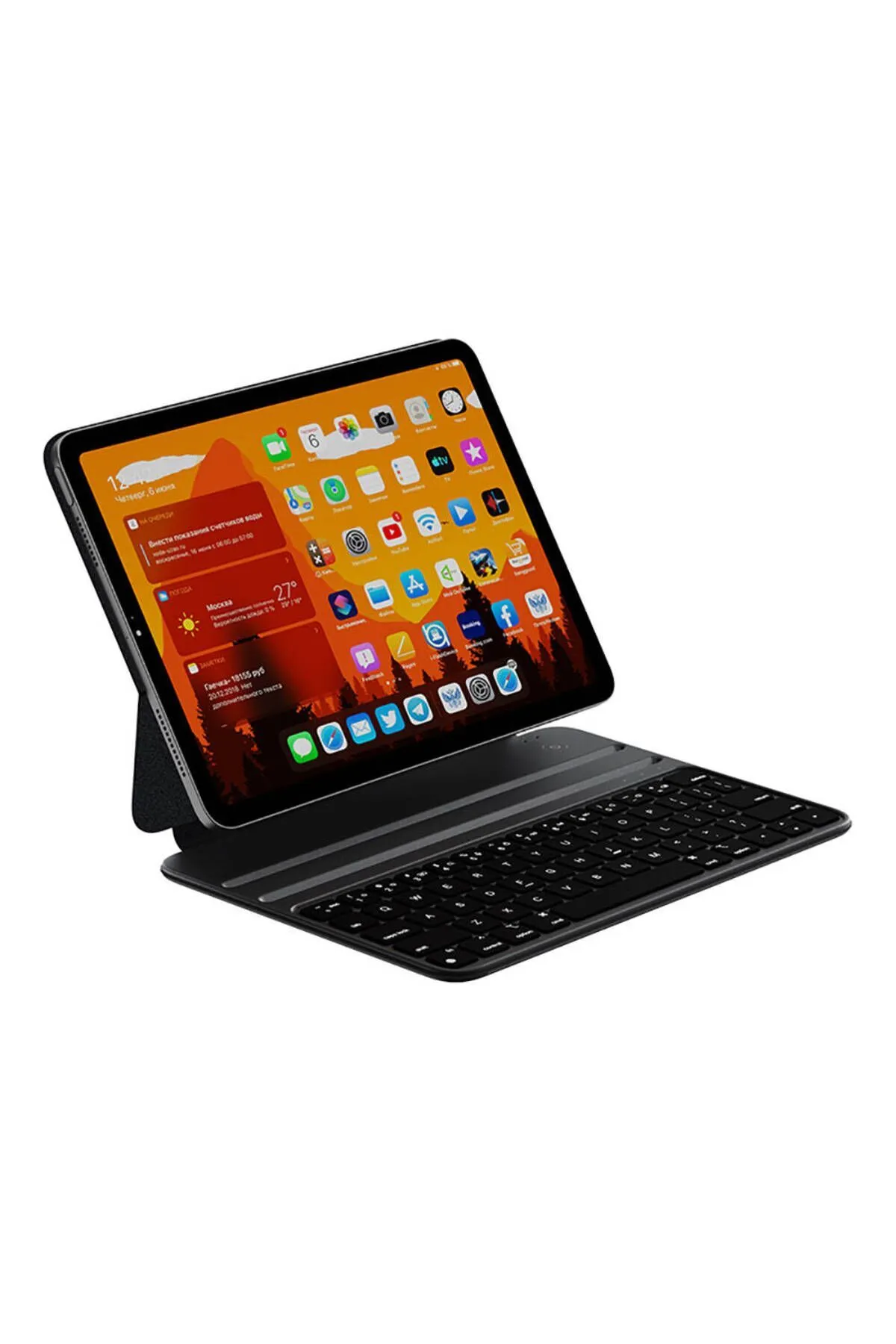 Wiwu iPad Pro 10.9 2020 (4.Nesil) Uyumlu Klavyeli Kılıf Wiwu F16 Standlı ve Magnetik Tasarımlı