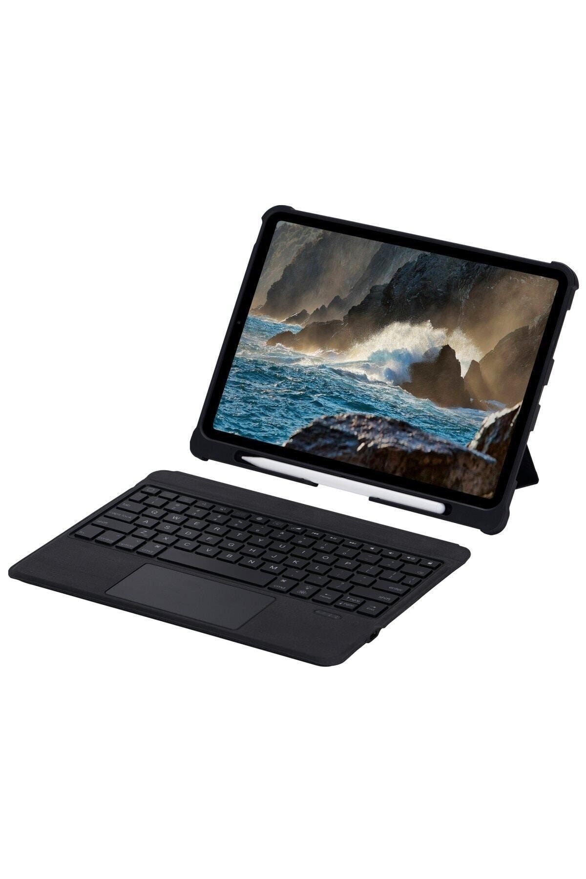 Fogy Ipad Pro 12.9" 2021.2022 5. 6 Nesil Uyumlu M1,m2 Klavye Mag Touchpad Klavyeli Standlı Kılıf