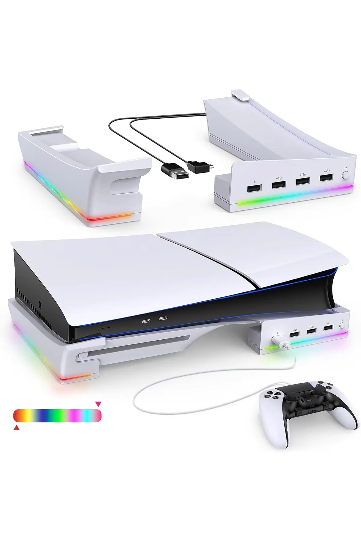 ipega İpega PS5 Slim Disk-PS5 Slim Dijital Uyumlu RGB Işıklı Yatay Stand-PG-P5S021