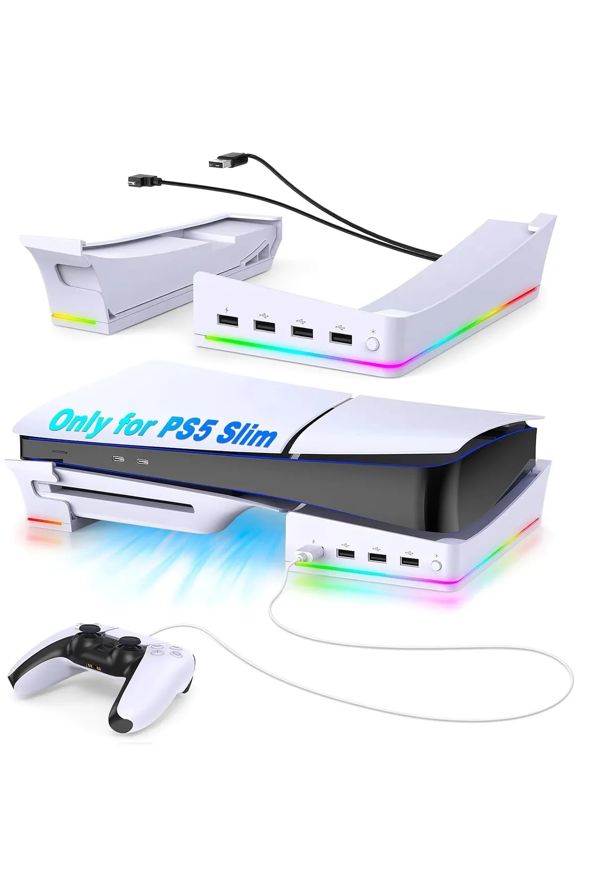 ipega İpega PS5 Slim Disk-PS5 Slim Dijital Uyumlu RGB Işıklı Yatay Stand-PG-P5S021