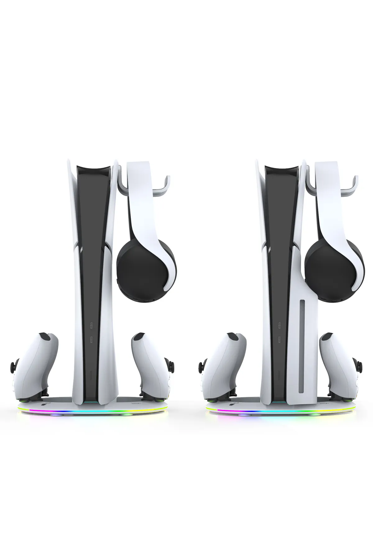 ipega İpega PS5 Slim Disk/PS5 Slim Dijital RGB Dikey Stand Kulaklık Tutucu Joystick Şarj Cihazı