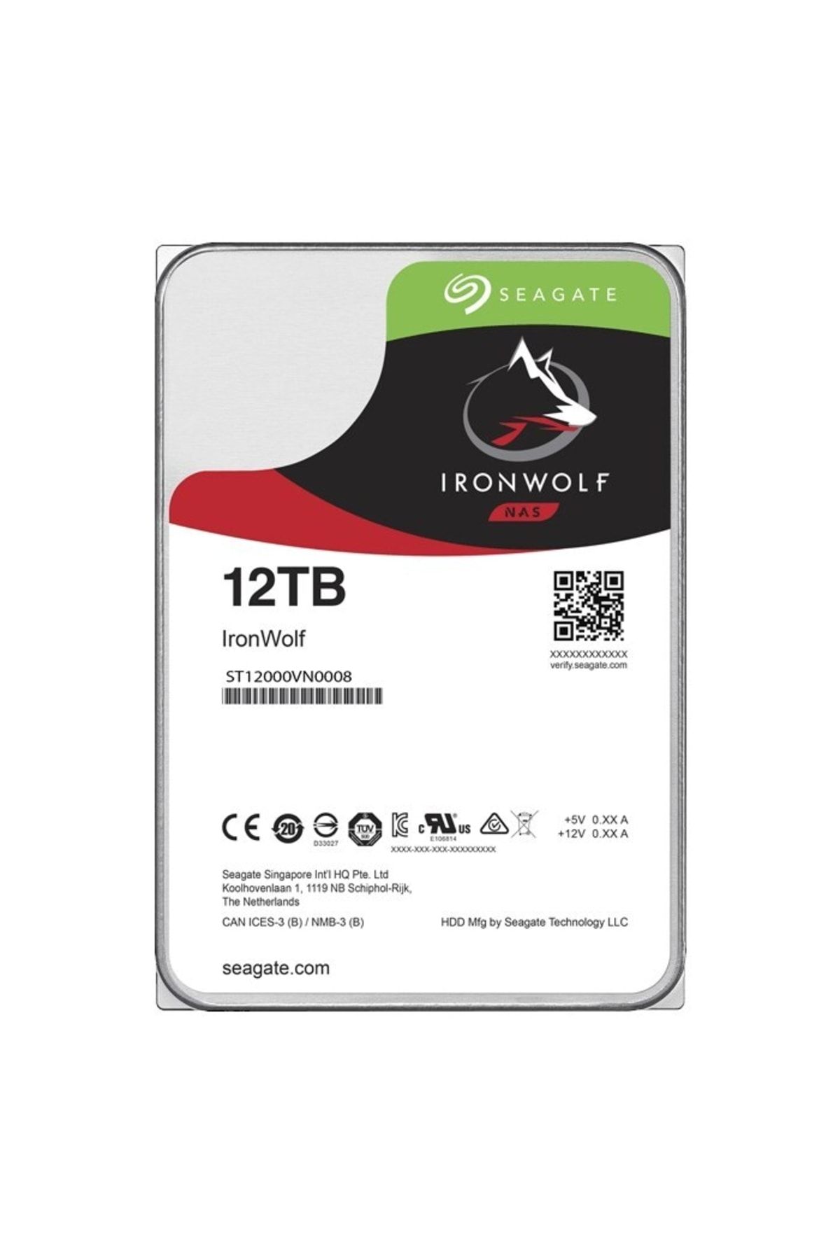 Seagate Ironwolf 12tb 7200rpm 256mb -st12000vn0008