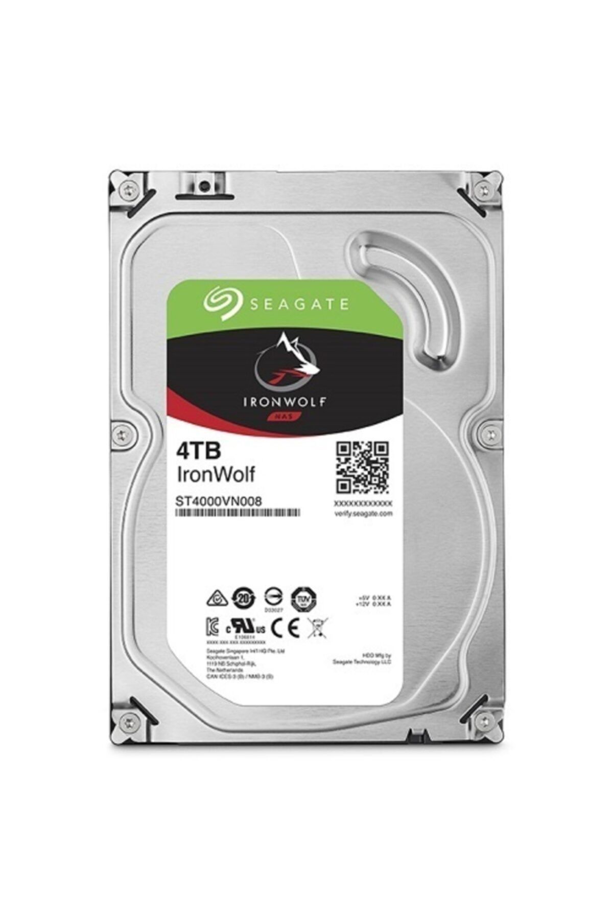 Seagate IRONWOLF 3.5 4TB SATA 3.0 64MB 180MB/S RV SENSÖR 5900RPM 180TB/YİL 7/24 NAS DİSK ST4000VN008